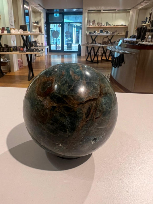 Blue Apatite Sphere ( 1275g ) - Crystals By Astraea