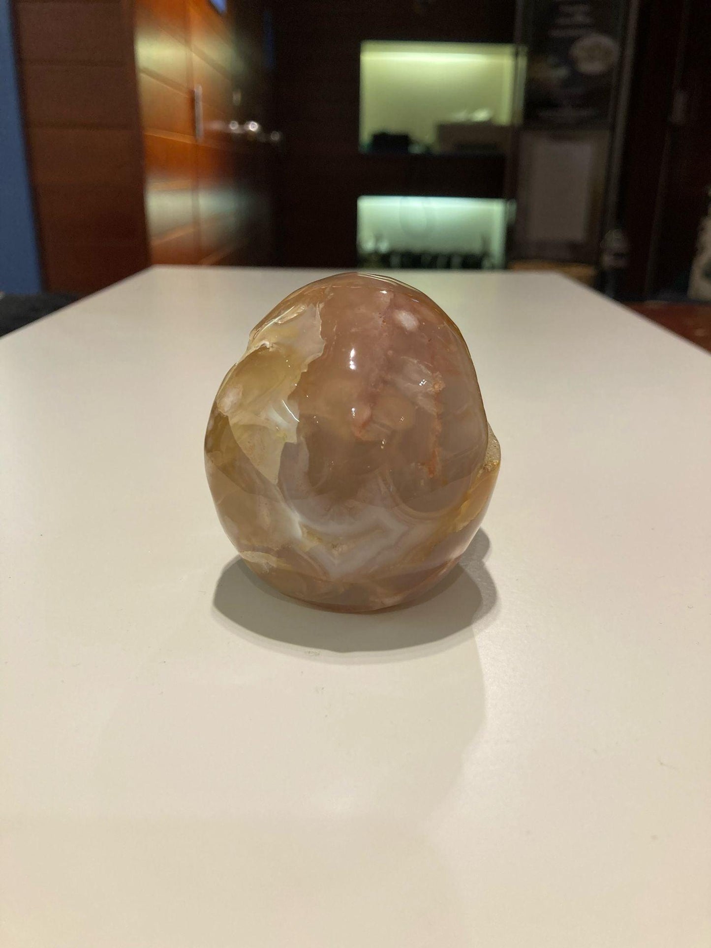 Flower Agate Skull ( 365g ) - Crystals By Astraea