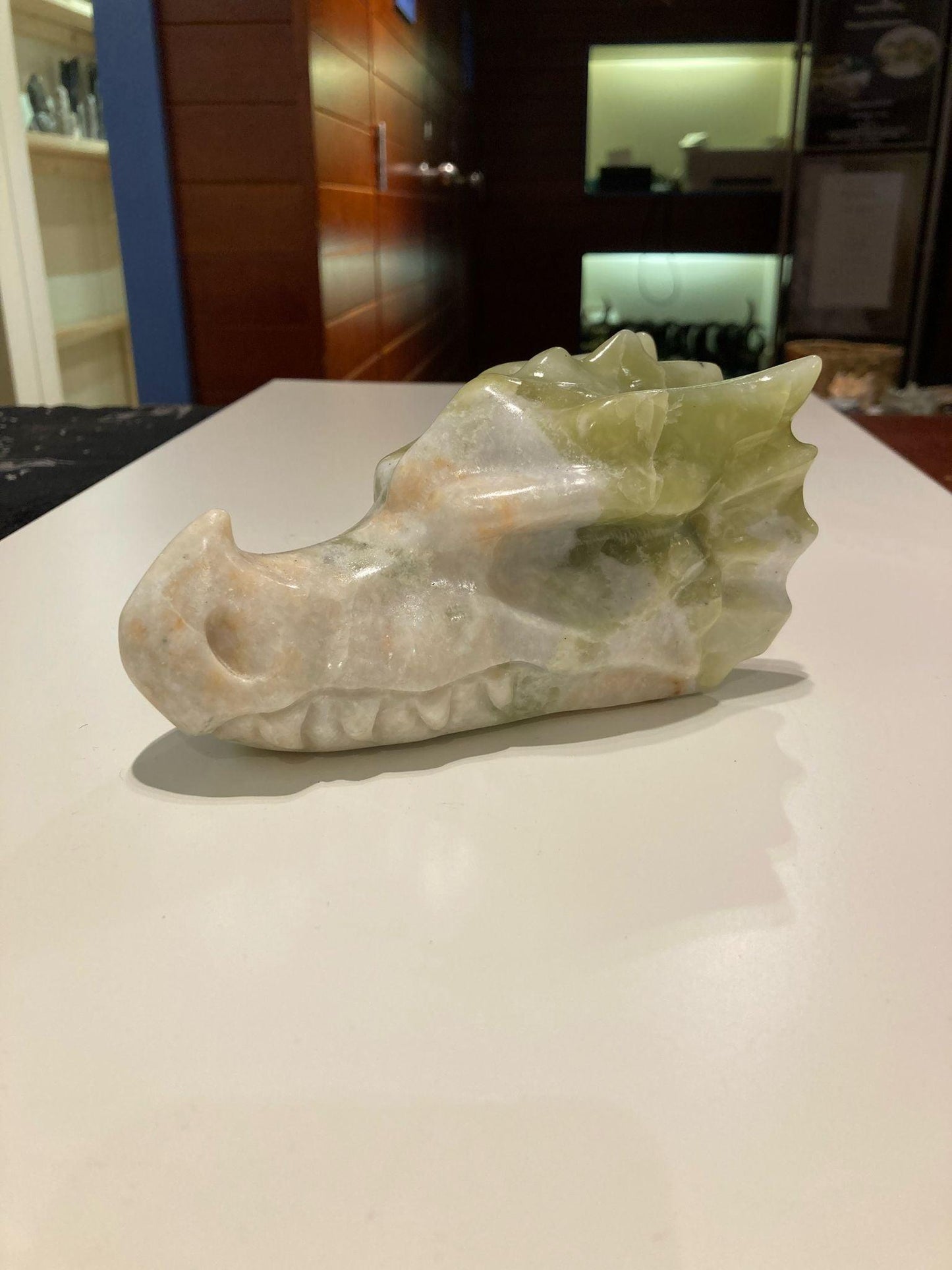Green Jade Dragon Head ( 1085g ) - Crystals By Astraea