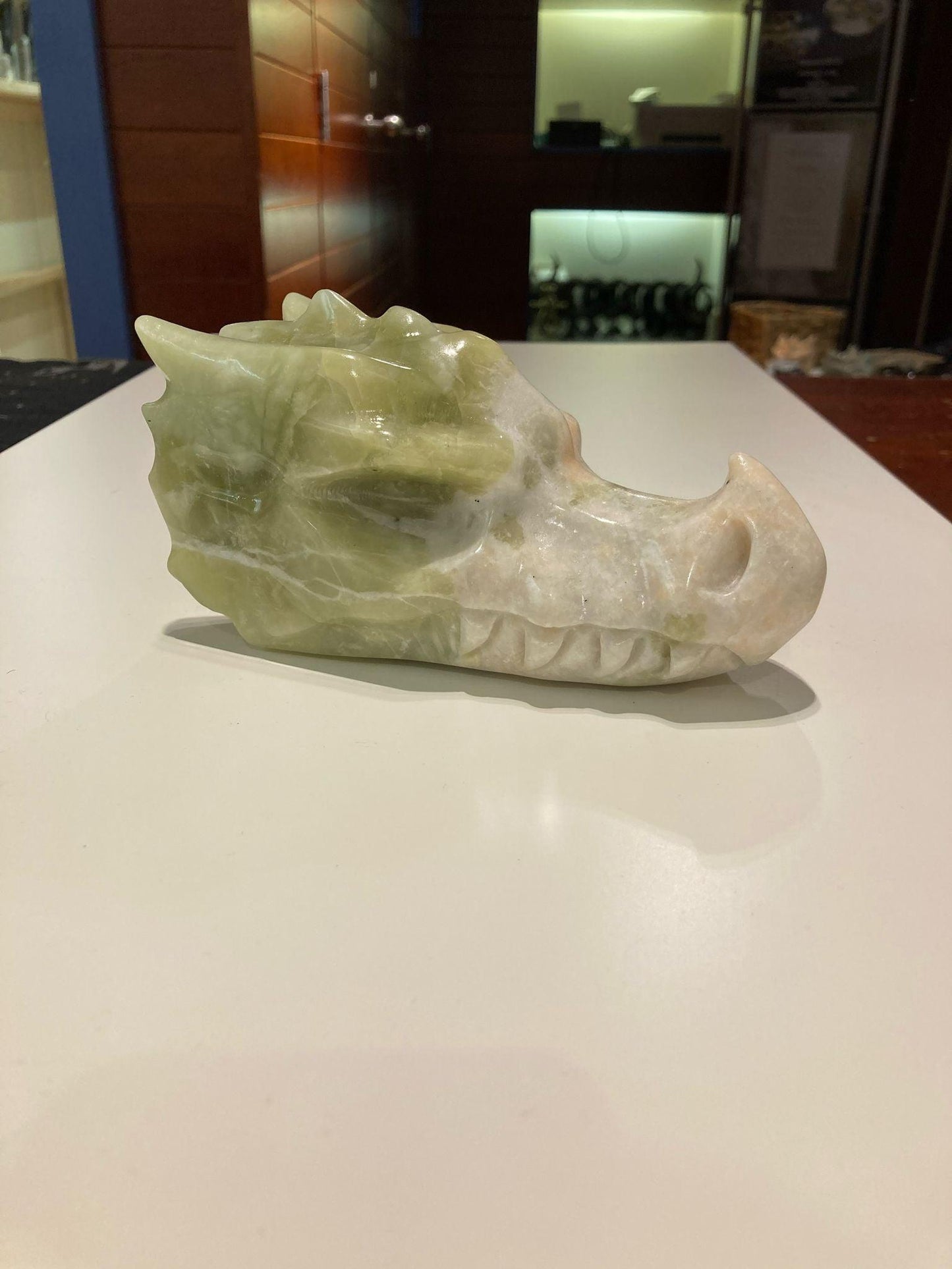 Green Jade Dragon Head ( 1085g ) - Crystals By Astraea
