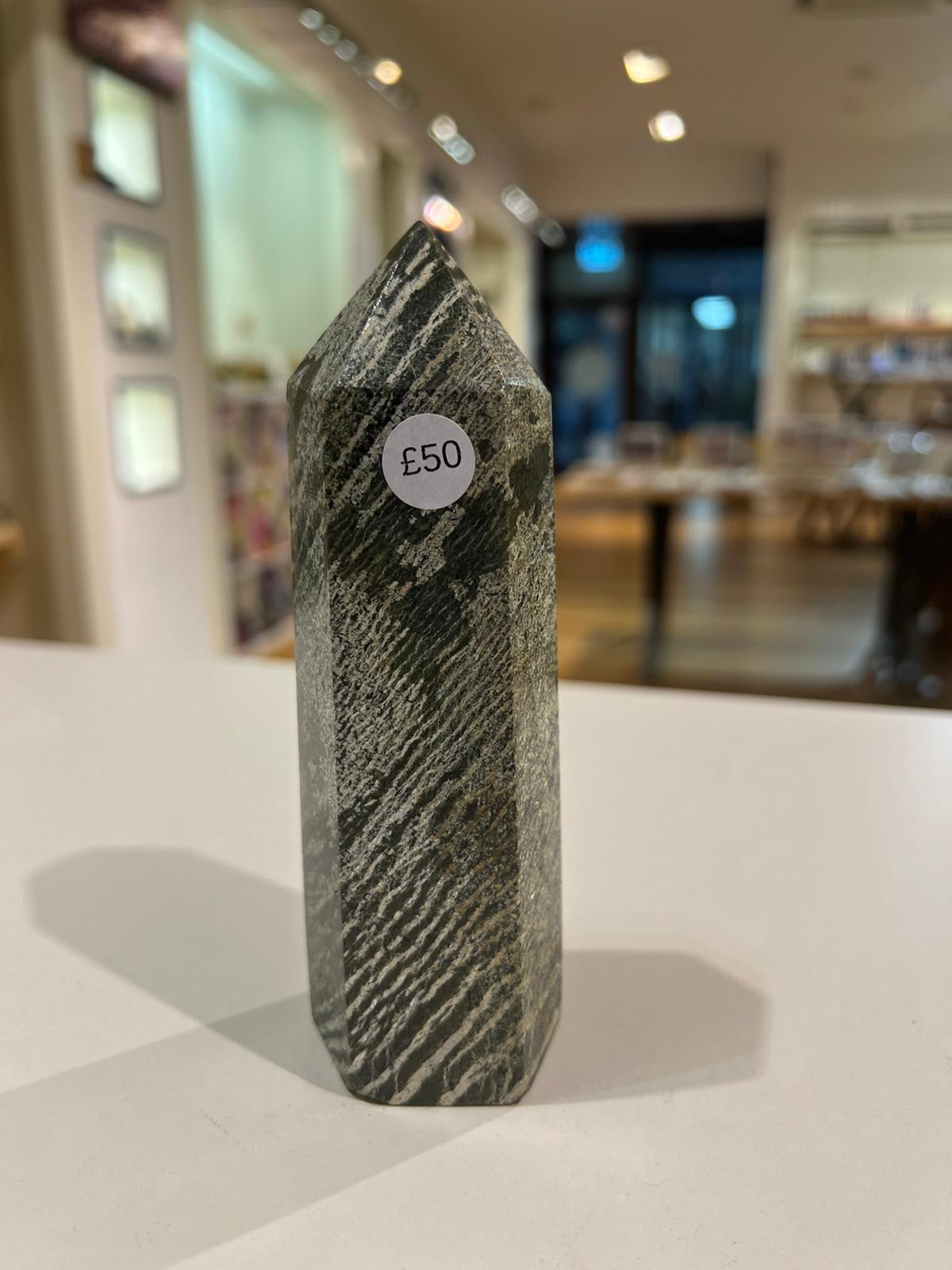 Green Zebra Jasper Tower ( 369g ) - Crystals By Astraea