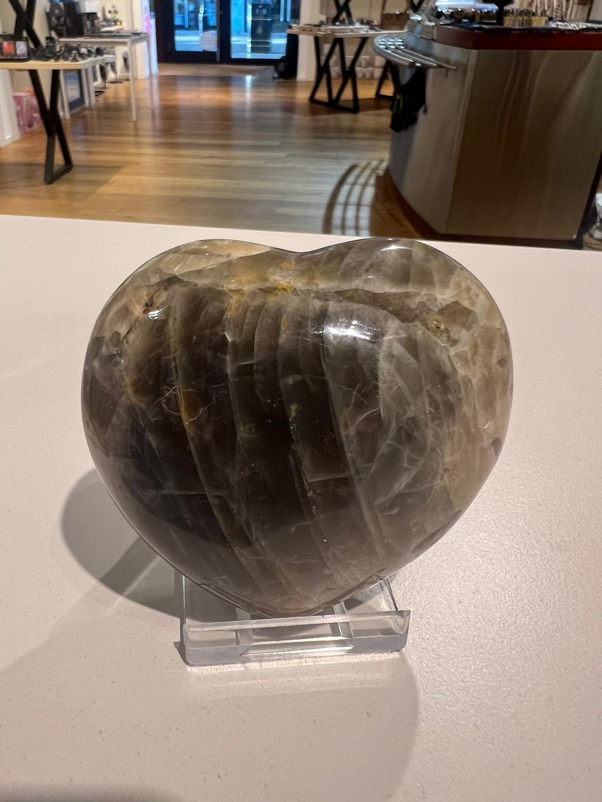 Moonstone Heart ( 279g ) - Crystals By Astraea