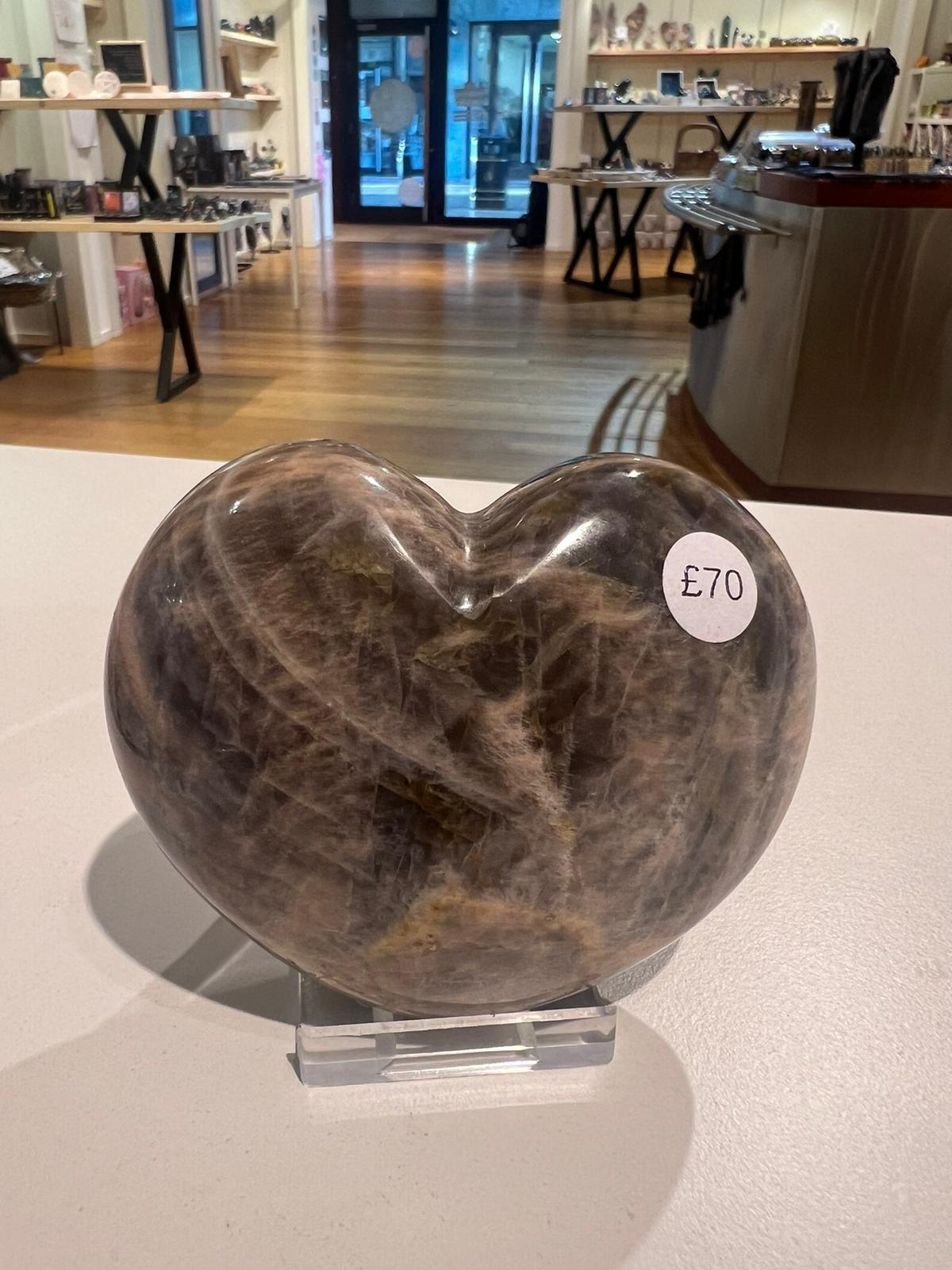 Moonstone Heart ( 378g ) - Crystals By Astraea