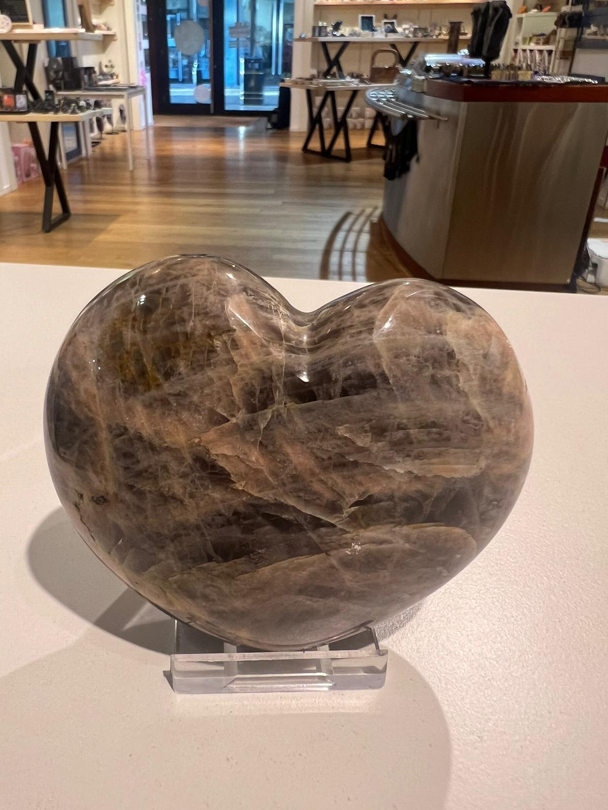 Moonstone Heart ( 378g ) - Crystals By Astraea