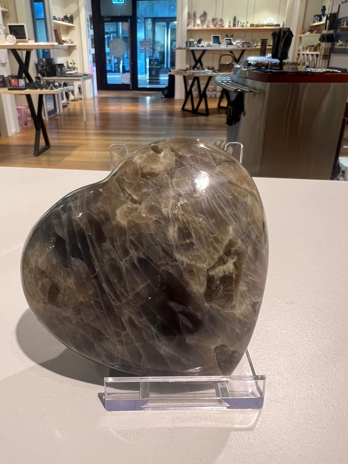 Moonstone Heart ( 478g ) - Crystals By Astraea