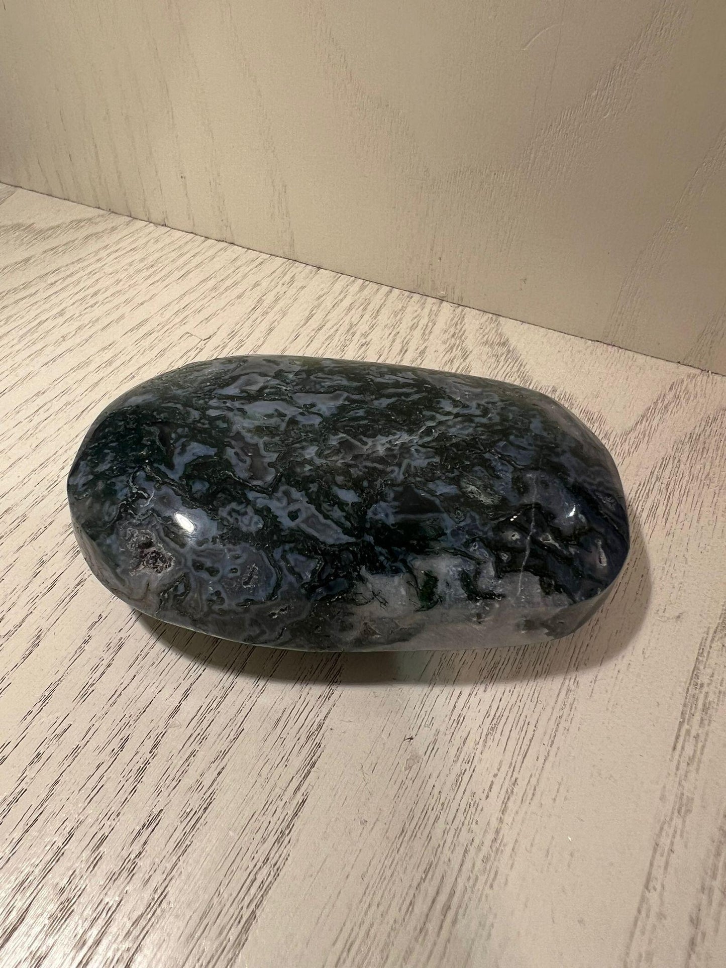 Moss Agate Palm Stone ( 155g ) - Crystals By Astraea