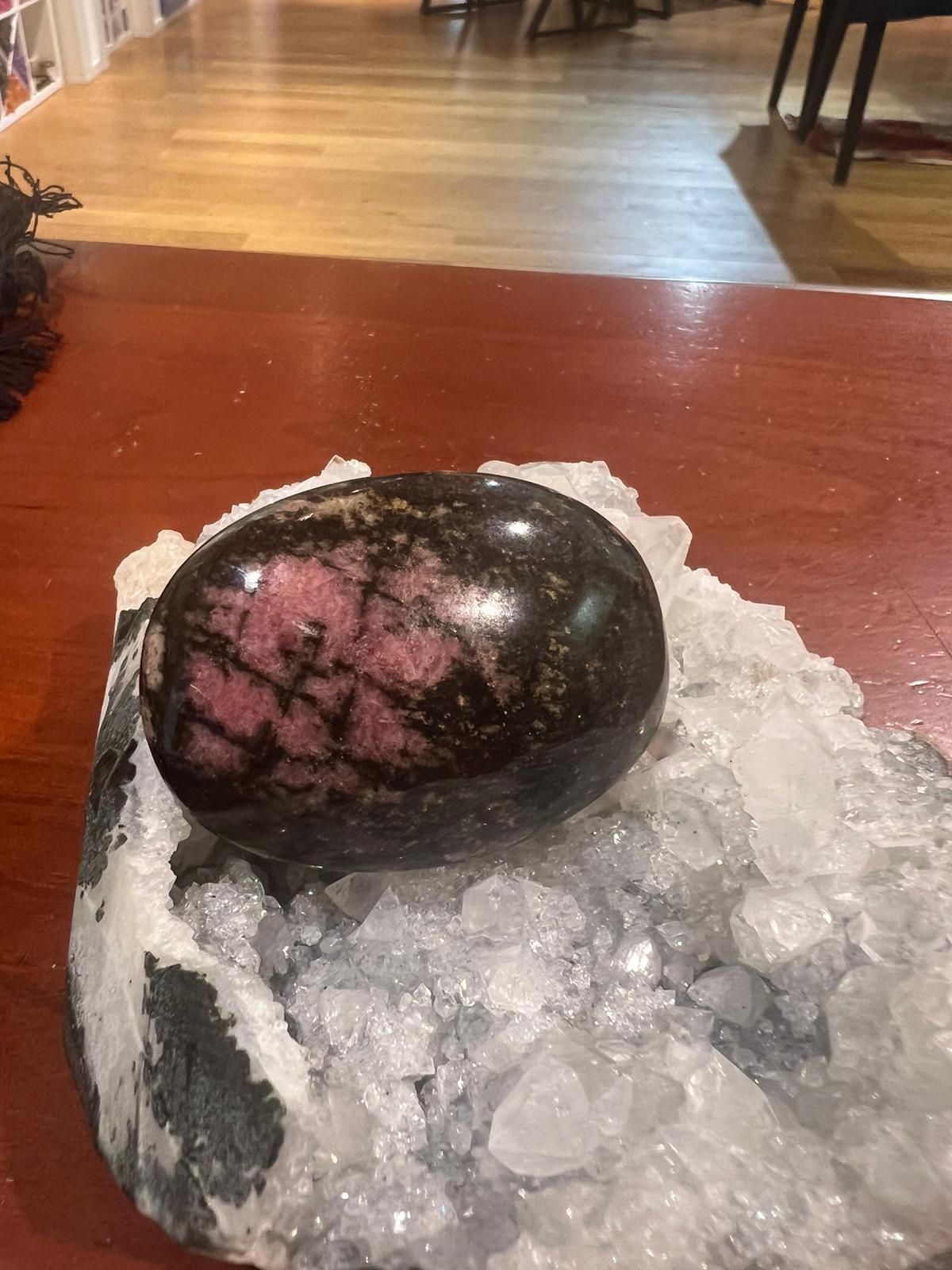 Rhodonite Palm Stone ( 201g ) - Crystals By Astraea