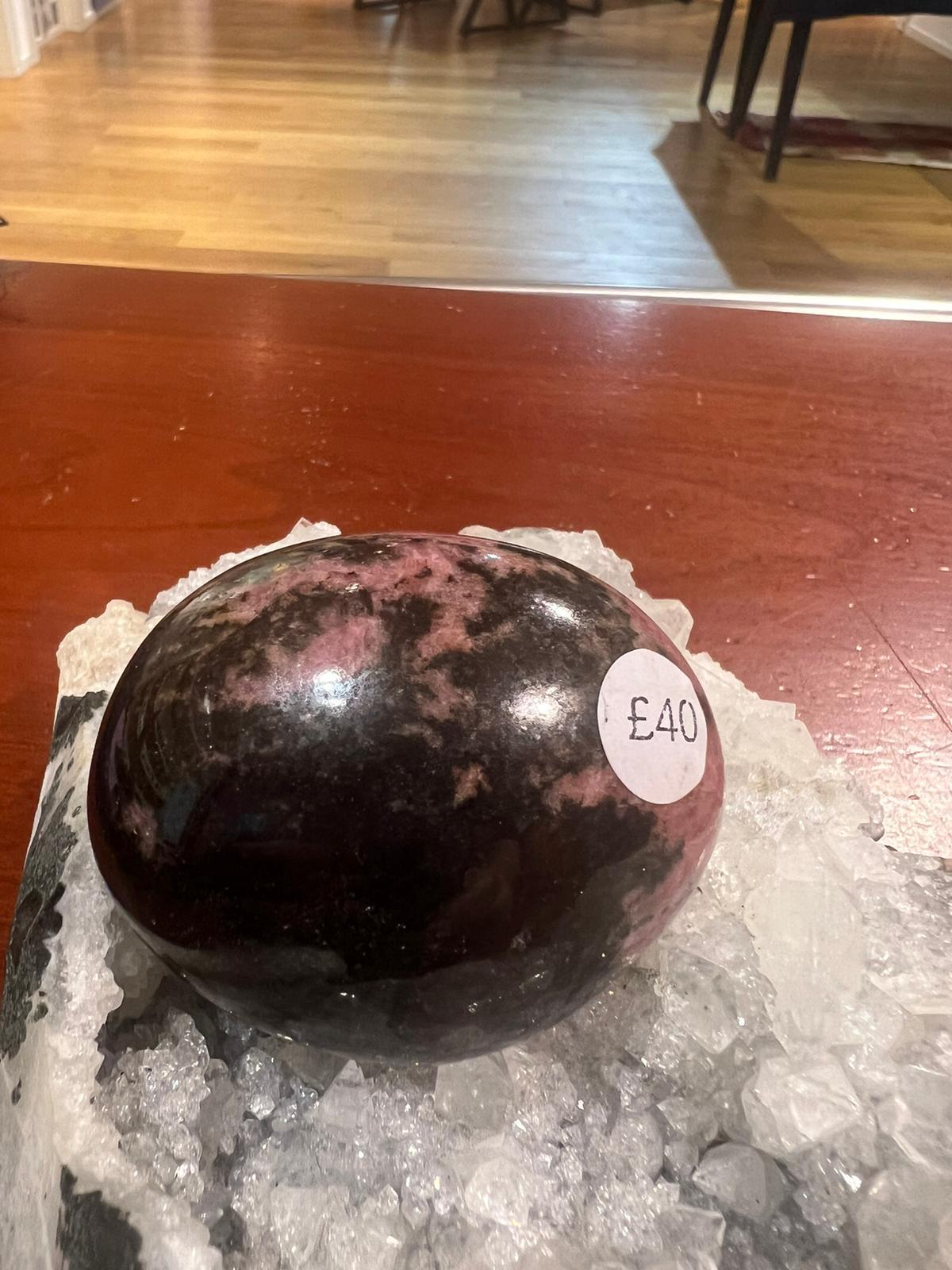 Rhodonite Palm Stone ( 201g ) - Crystals By Astraea