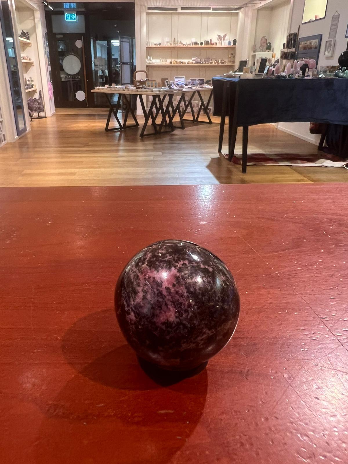 Rhodonite Sphere ( 247g ) - Crystals By Astraea