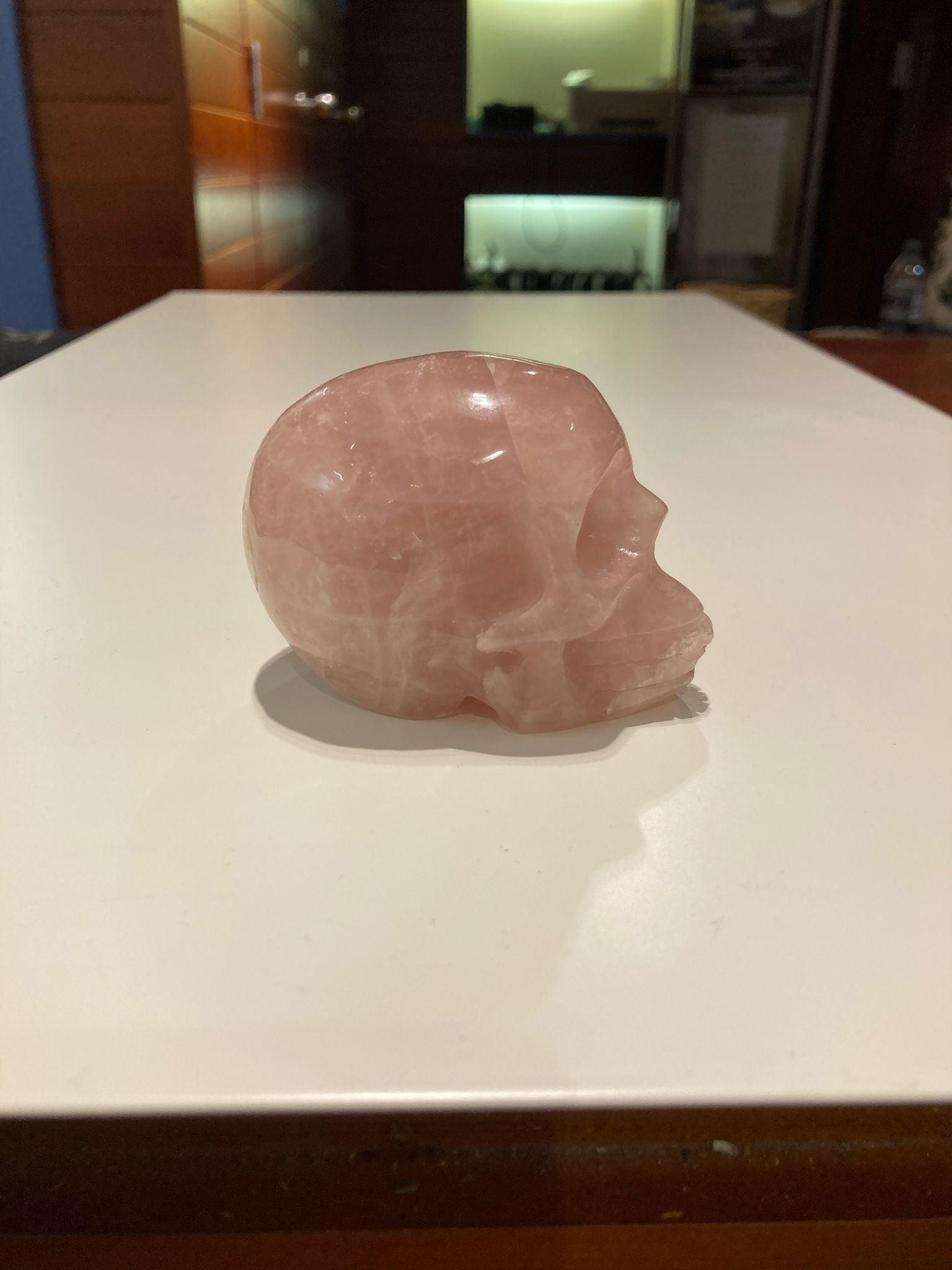 Rose Quartz Skull ( 250g ) - Crystals By Astraea