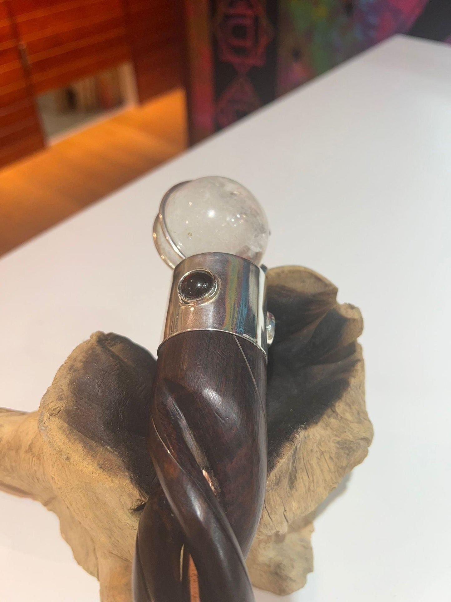 Rosewood & Copper Core Quartz Tip and Sphere - Crystals By Astraea