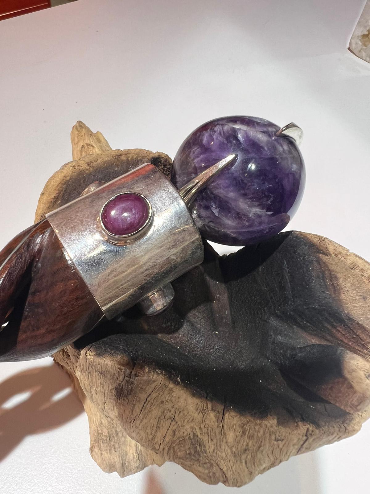 Rosewood & Copper Core Quartz Tip and Sphere - Crystals By Astraea