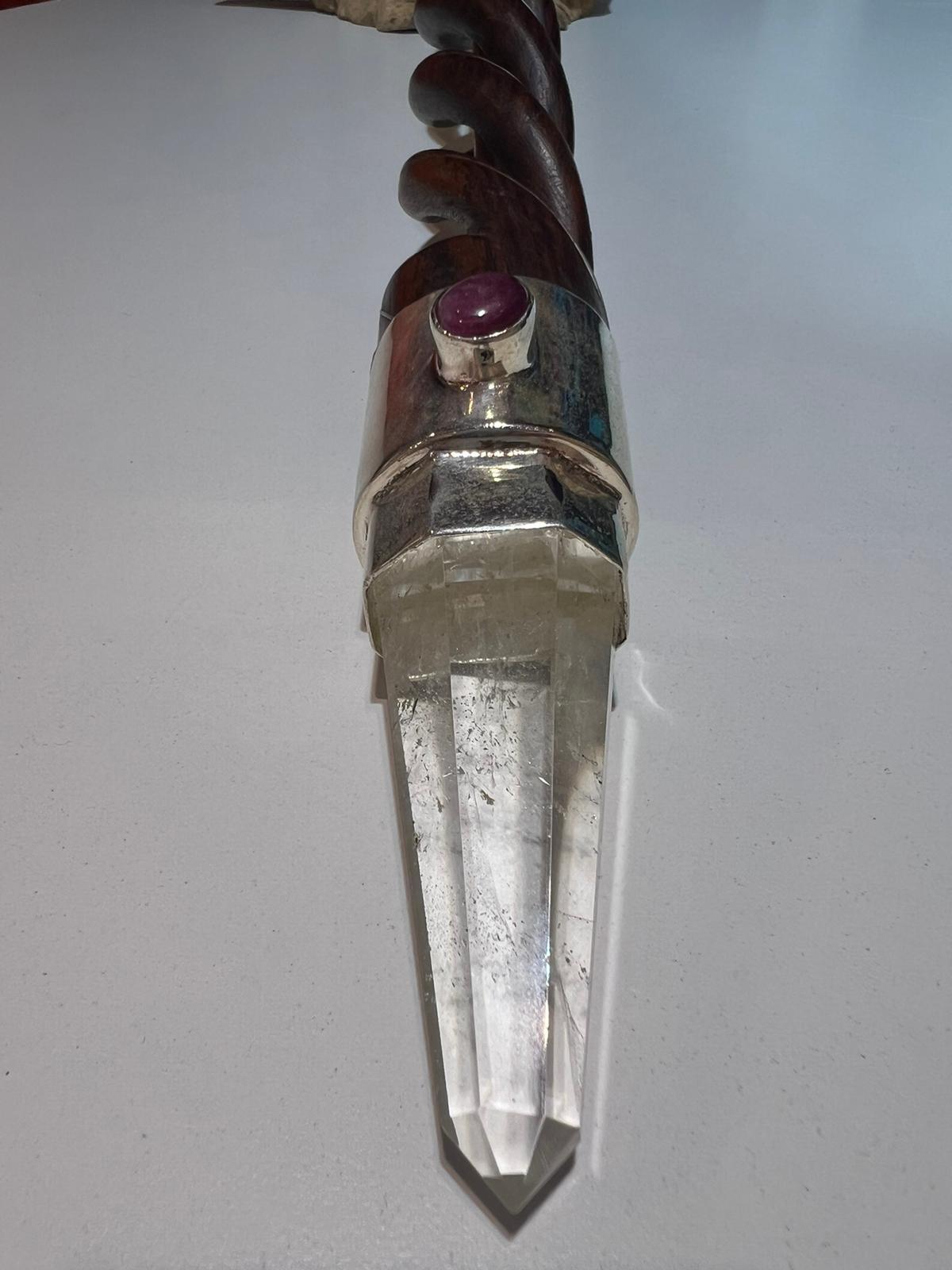 Rosewood & Copper Core Quartz Tip and Sphere - Crystals By Astraea