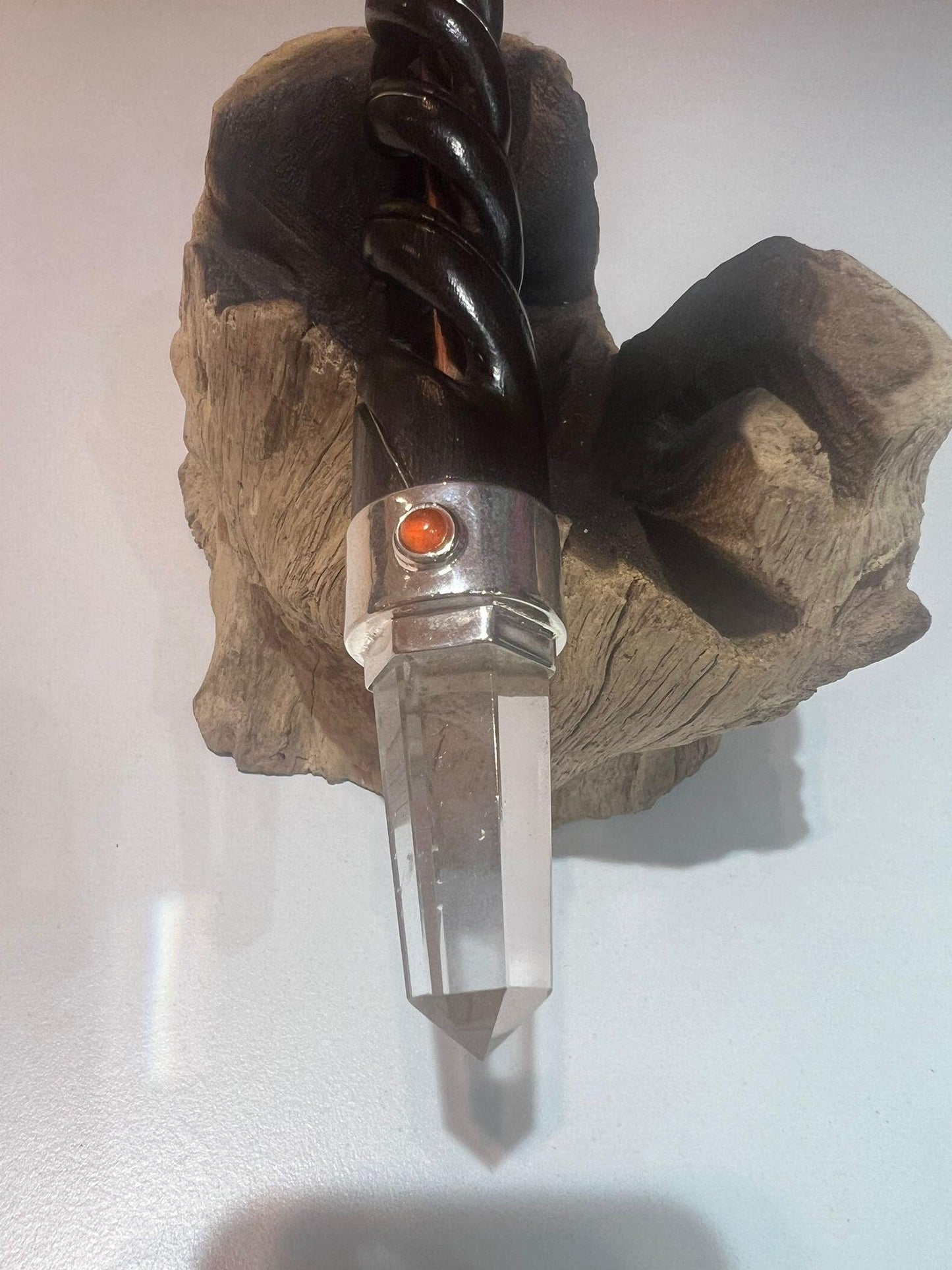 Rosewood & Copper Core Quartz Tip and Sphere - Crystals By Astraea