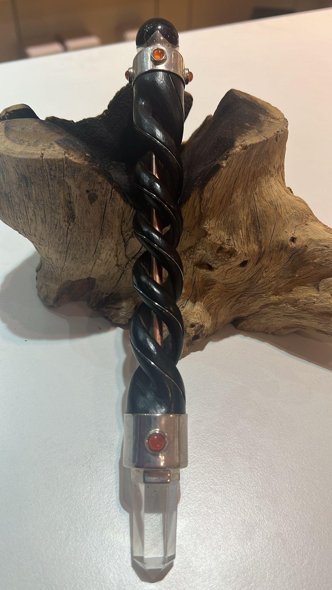 Rosewood & Copper Core Quartz Tip and Sphere - Crystals By Astraea