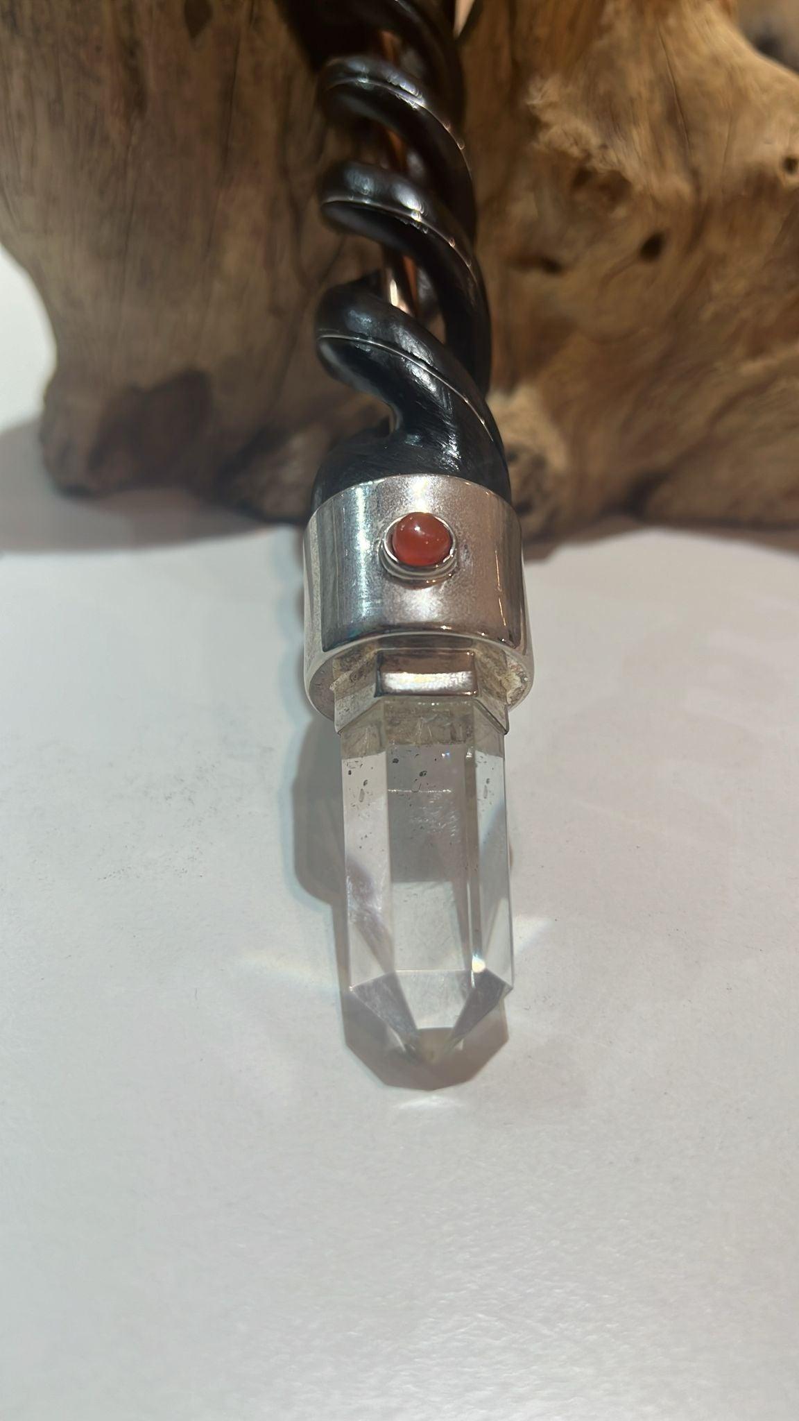 Rosewood & Copper Core Quartz Tip and Sphere - Crystals By Astraea