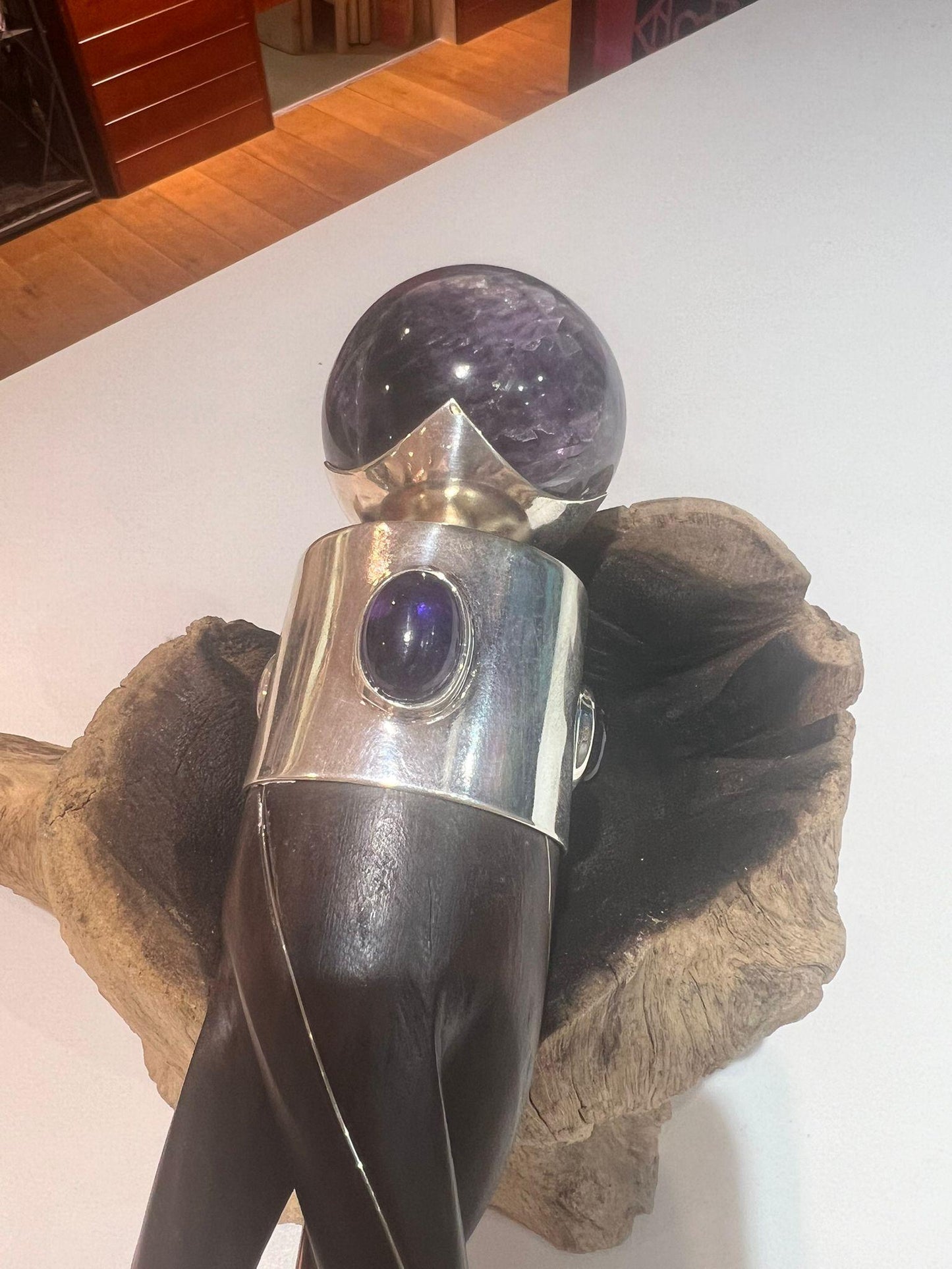 Rosewood & Copper Core Quartz Tip and Sphere - Crystals By Astraea