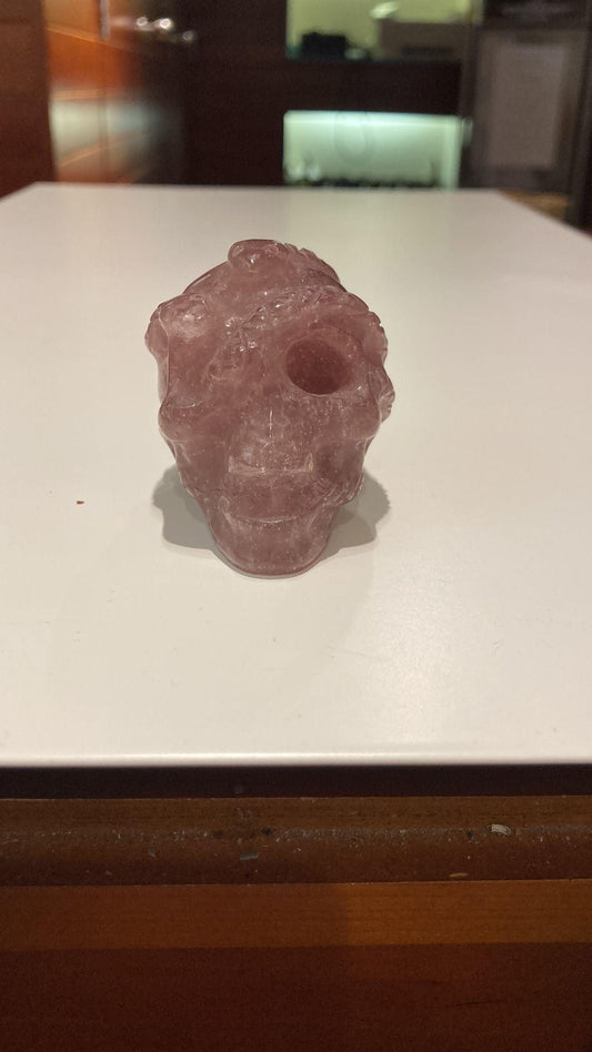 Strawberry Quartz Skull ( 150g ) - Crystals By Astraea