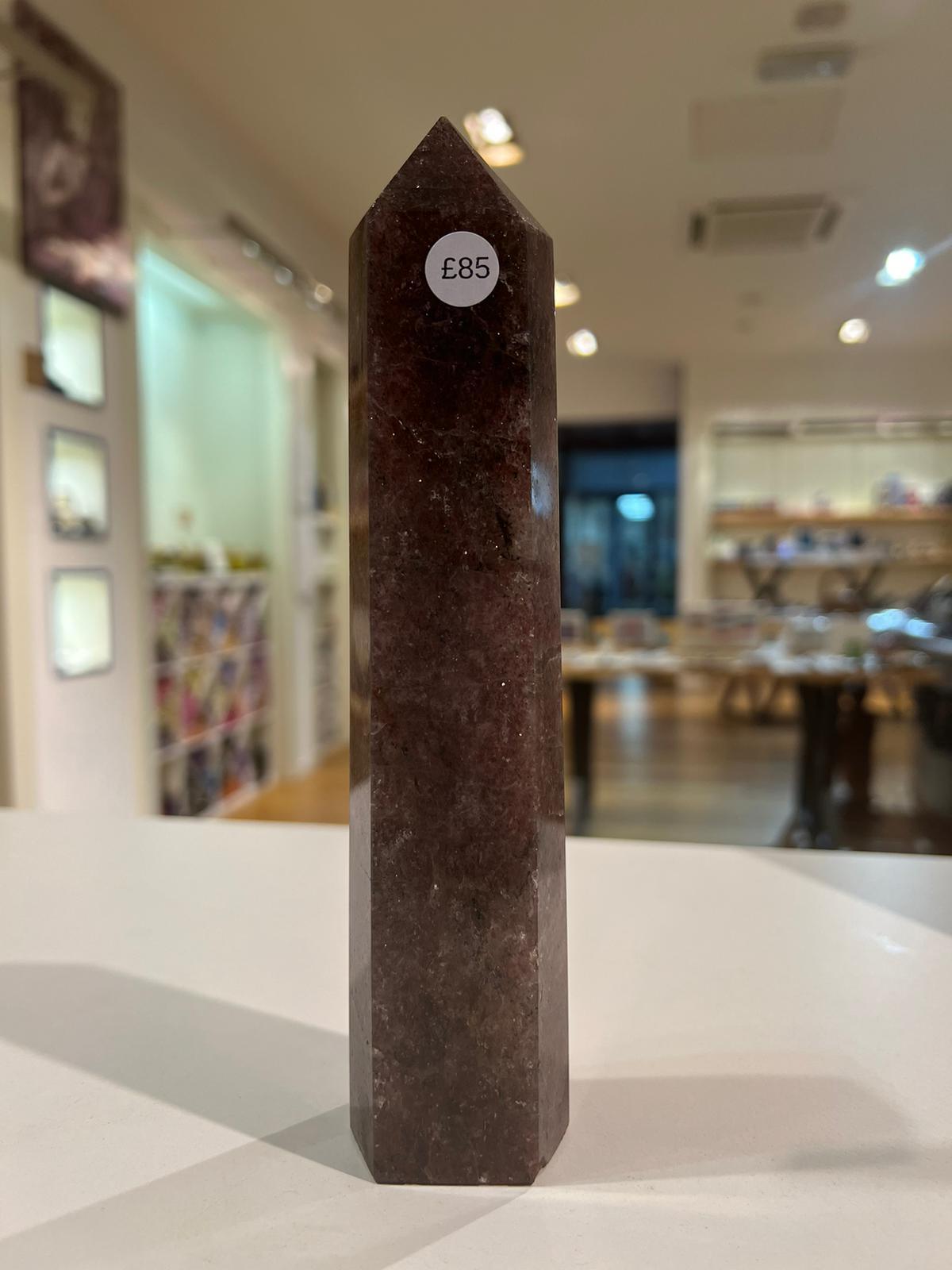 Strawberry Quartz Tower ( 601g ) - Crystals By Astraea