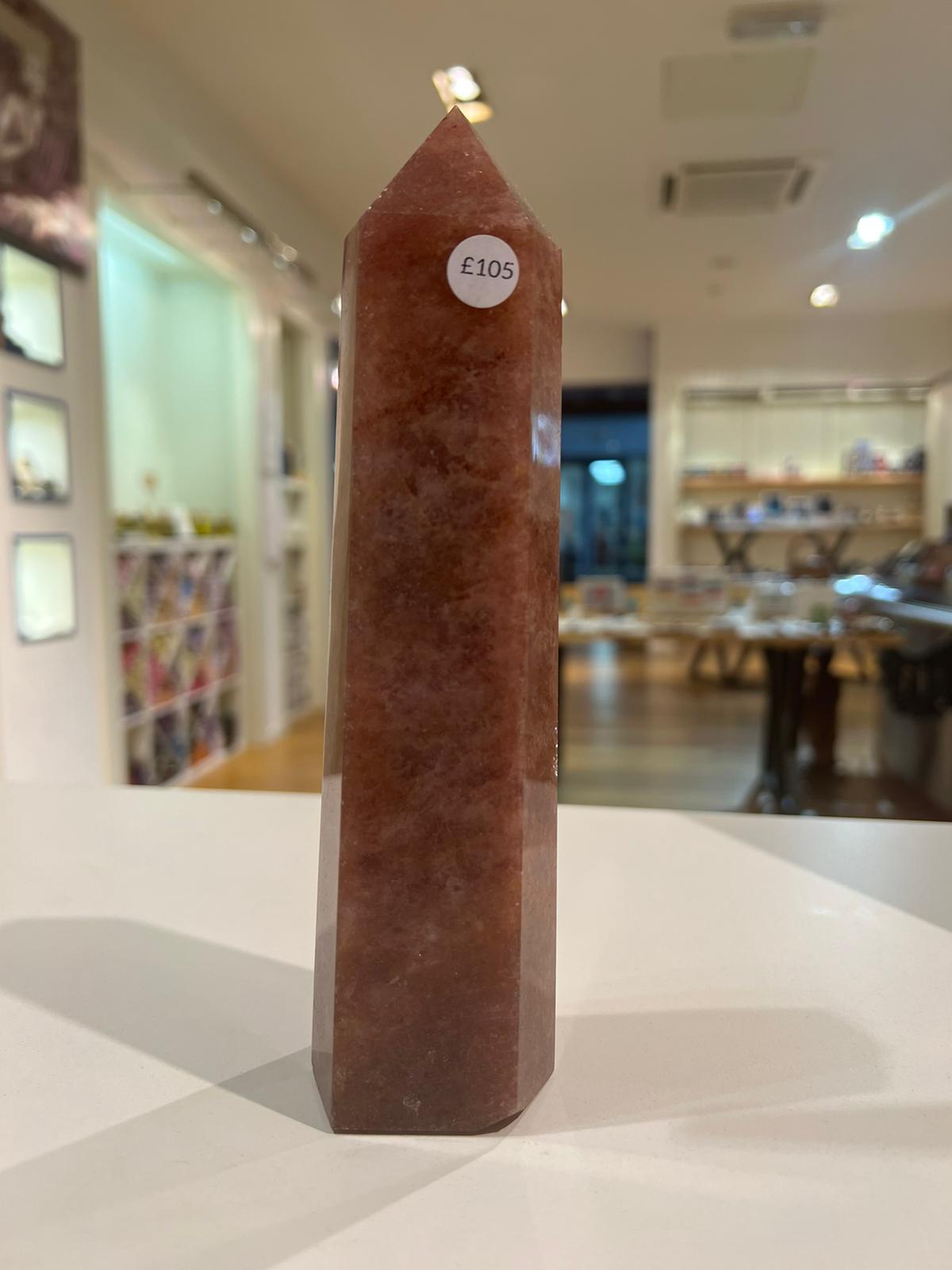 Strawberry Quartz Tower ( 752g ) - Crystals By Astraea