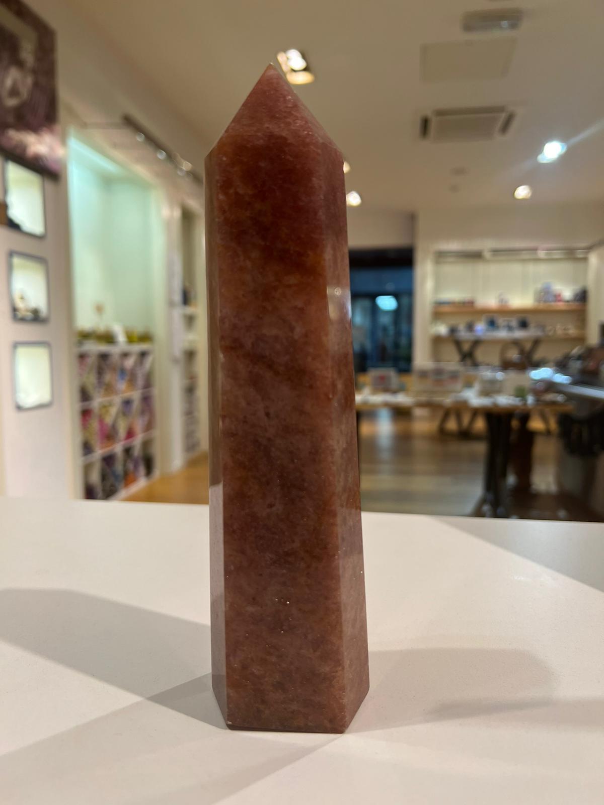 Strawberry Quartz Tower ( 752g ) - Crystals By Astraea