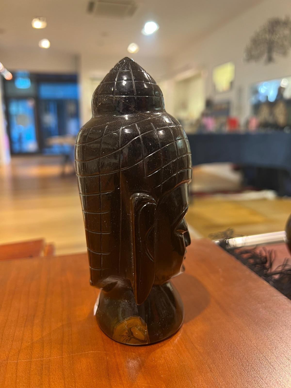 Tigers Eye Hand Carved Buddha Head ( 822g ) - Crystals By Astraea