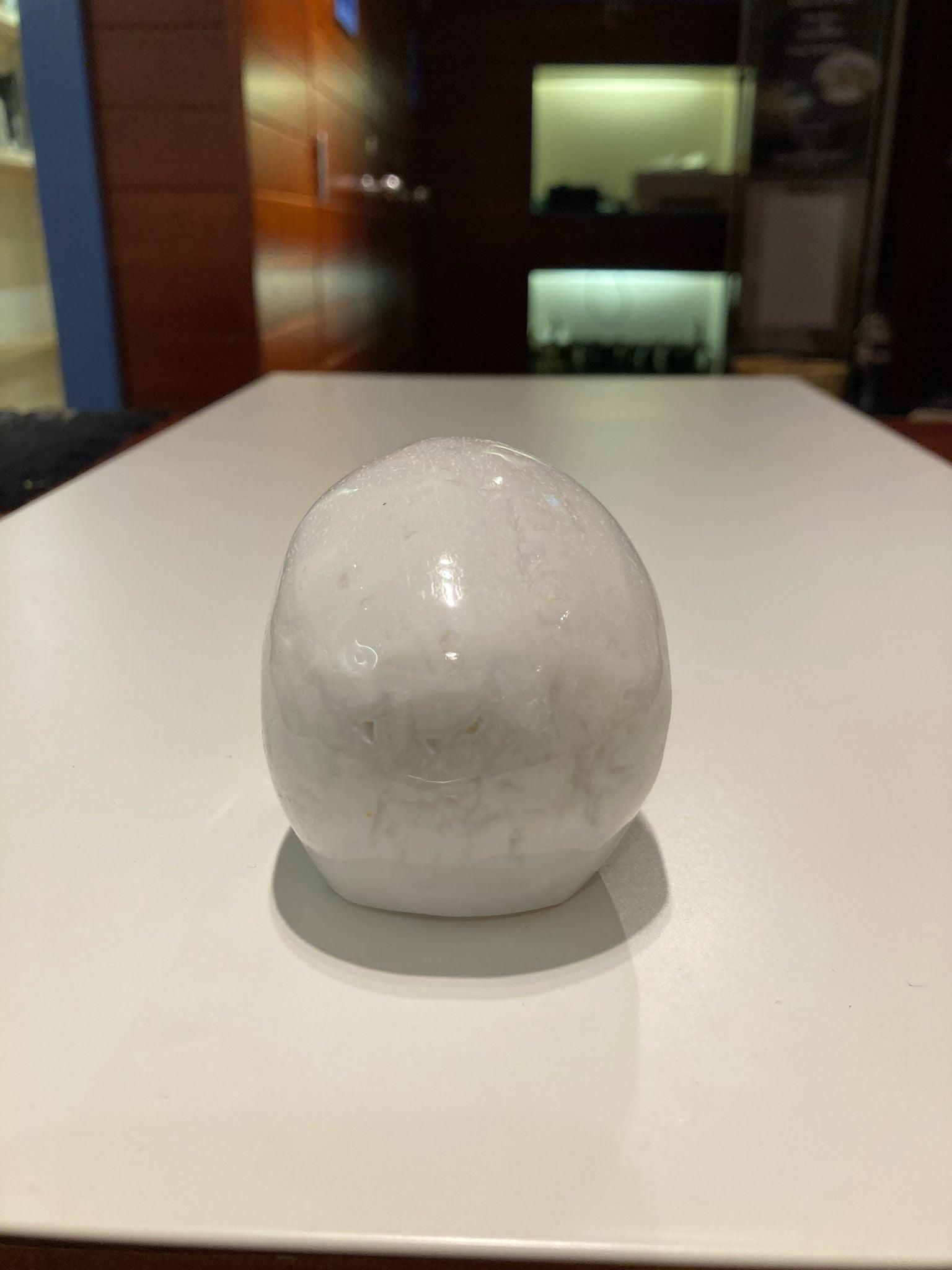 White Agate Skull ( 390g ) - Crystals By Astraea