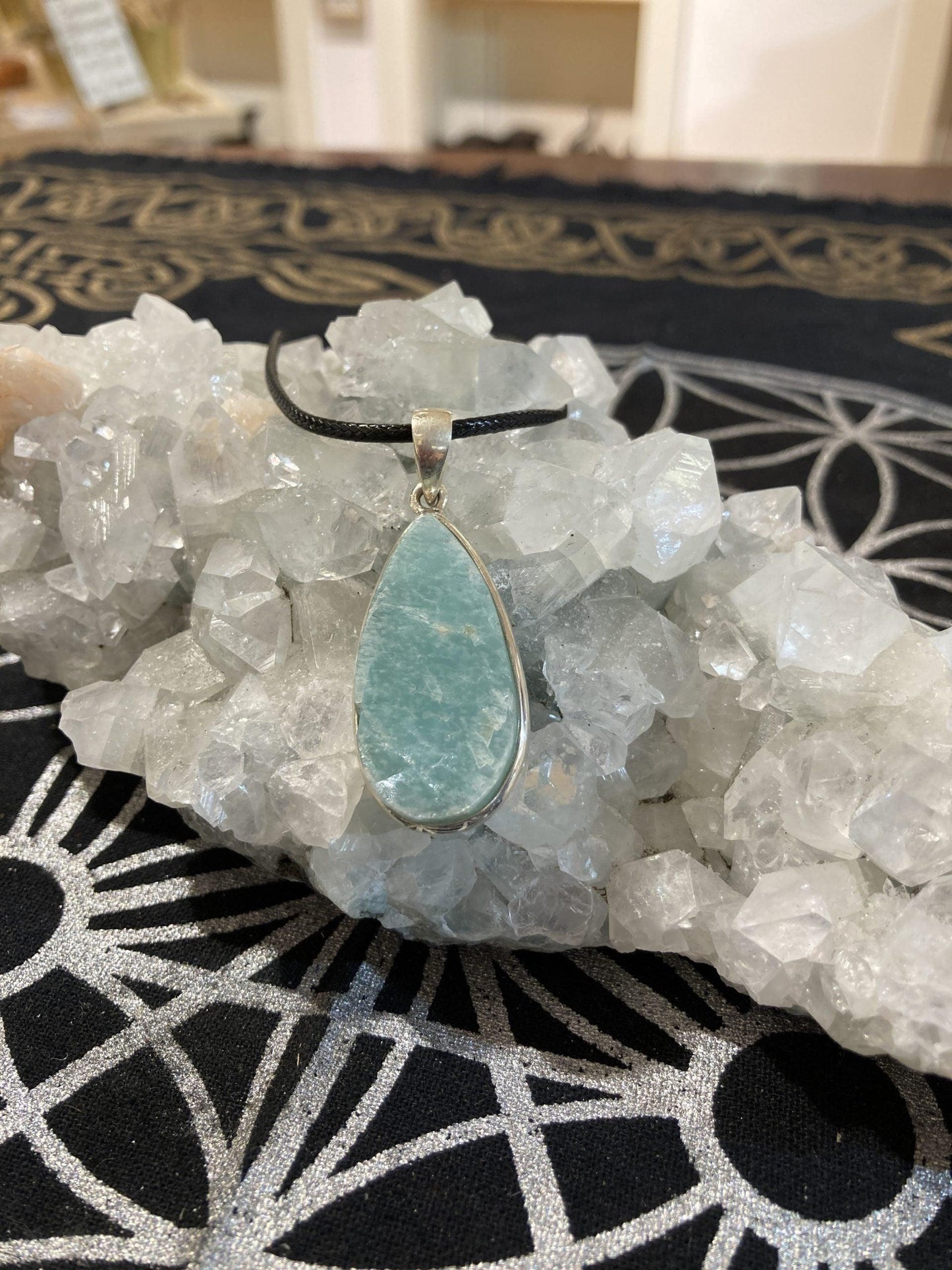 Amazonite Raw Pendant (Silver) - Crystals By Astraea