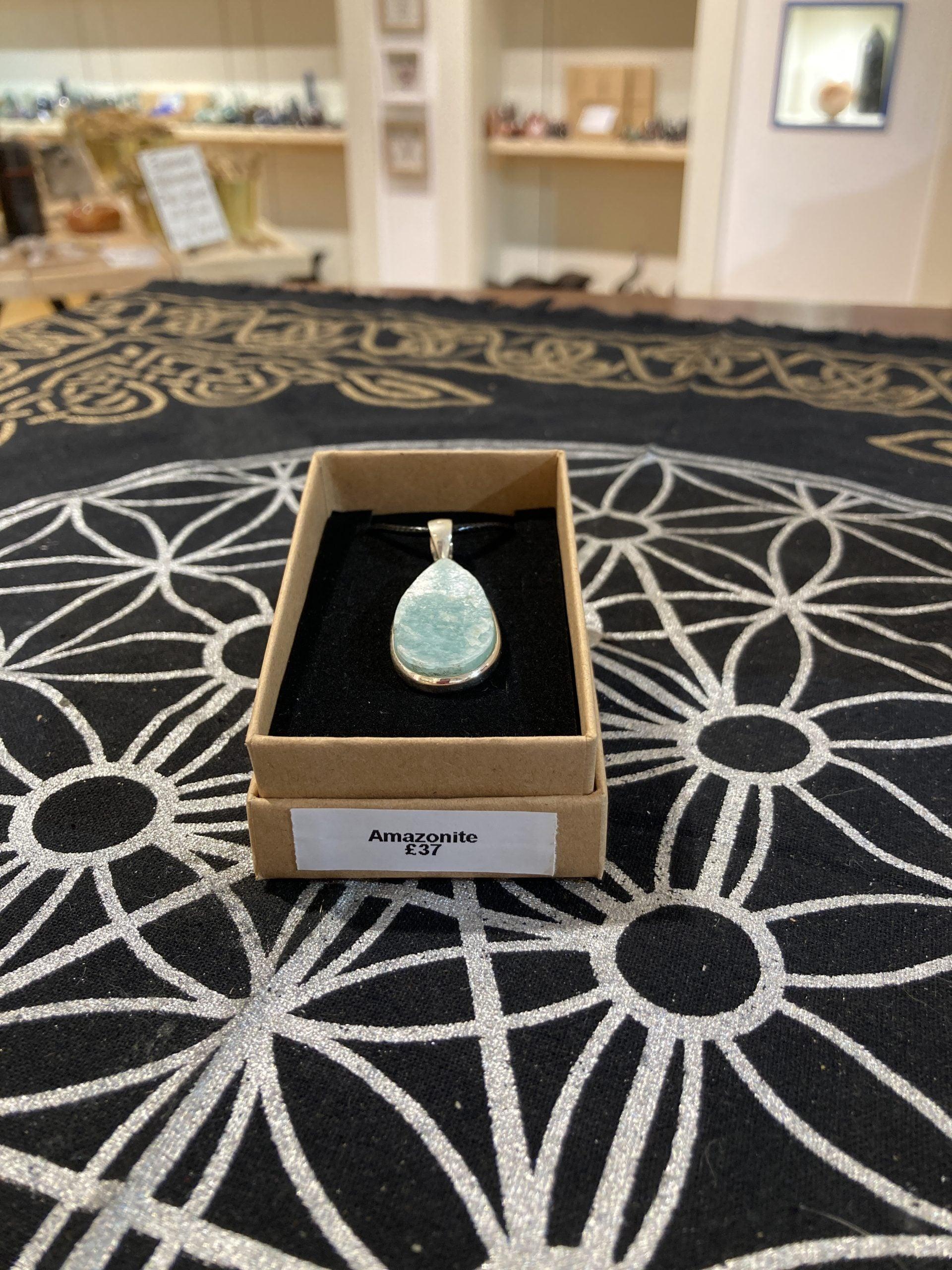 Amazonite Raw Pendant (Silver) - Crystals By Astraea