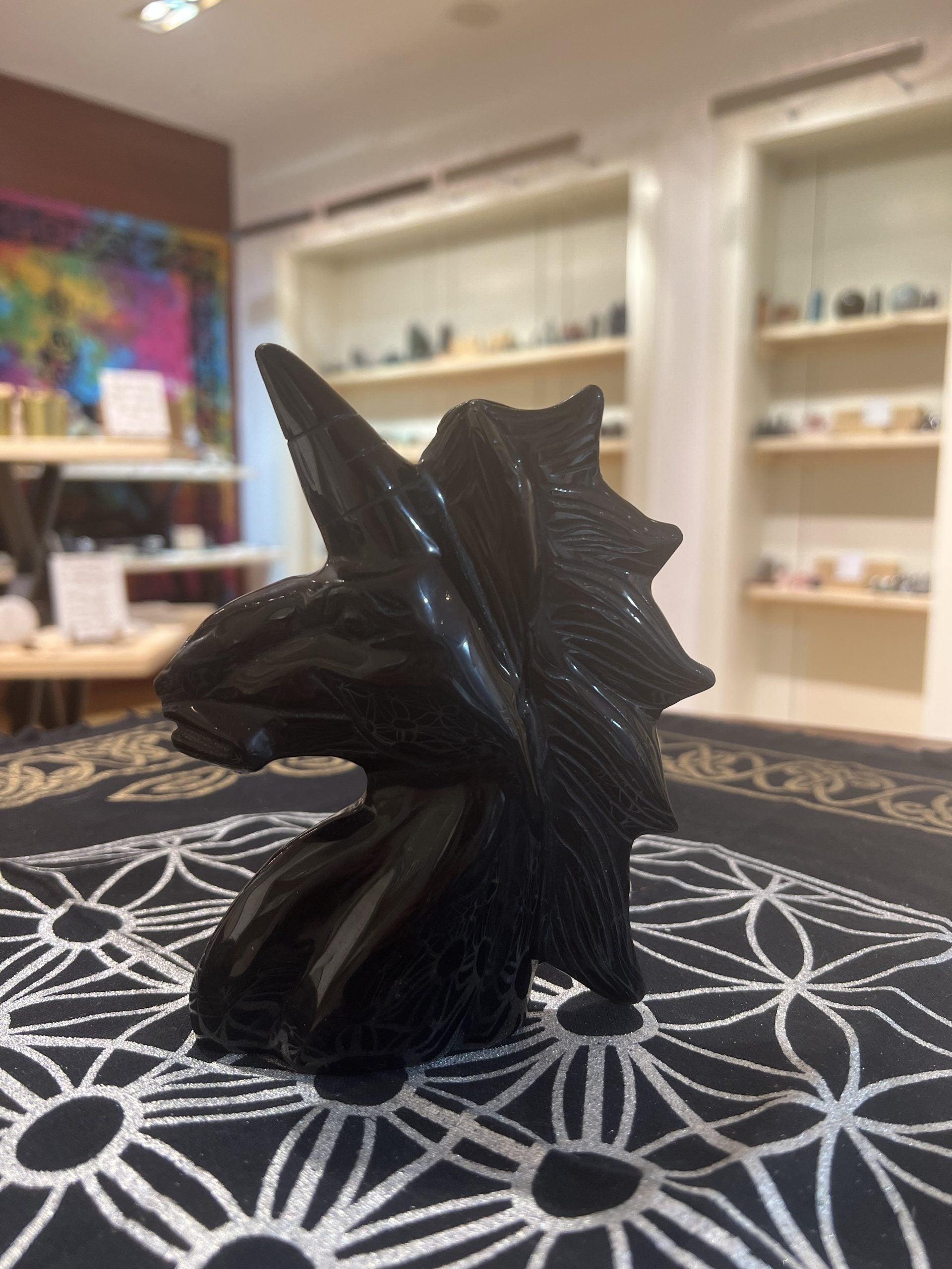 Black Obsidian Unicorn ( 507g ) - Crystals By Astraea