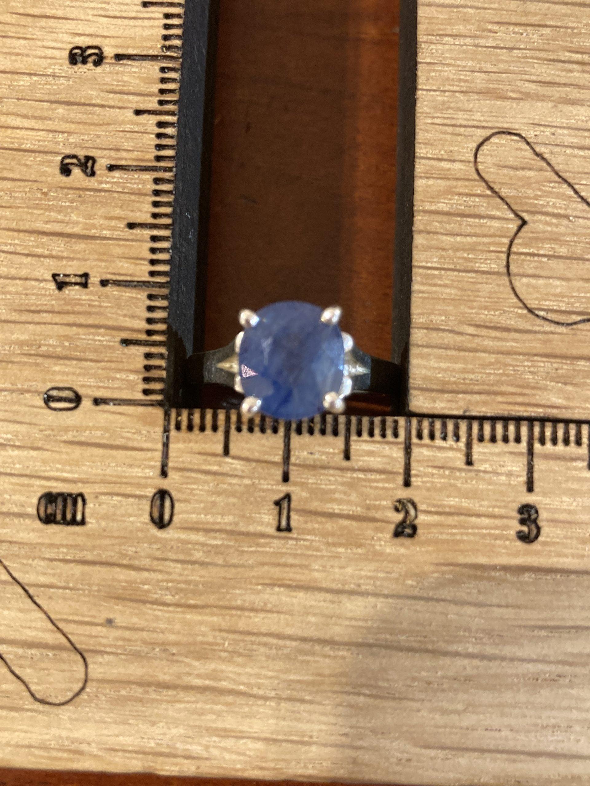 Blue Sapphire Ring (Size N) (Silver) - Crystals By Astraea