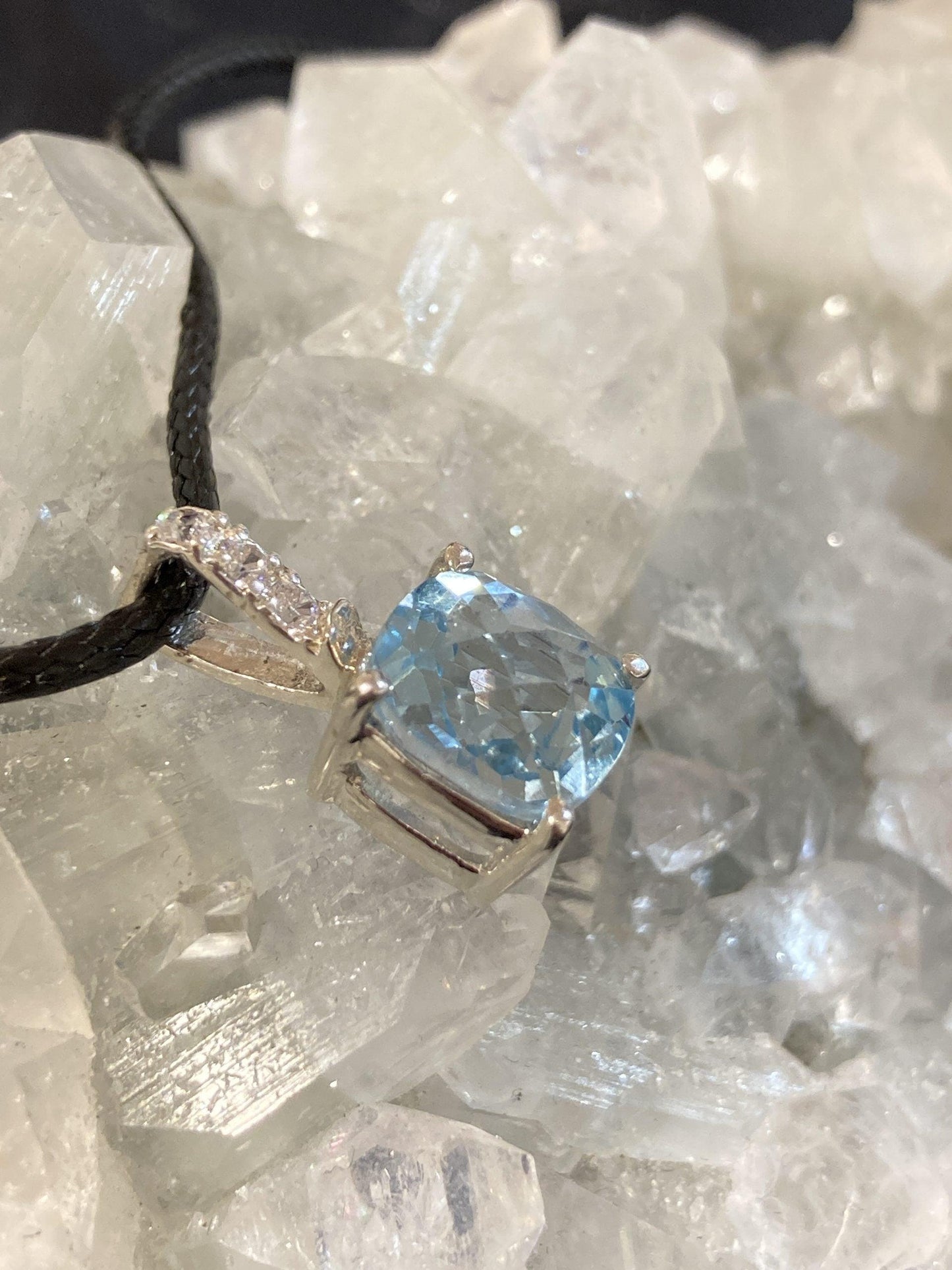 Blue Topaz Pendant (Silver) - Crystals By Astraea
