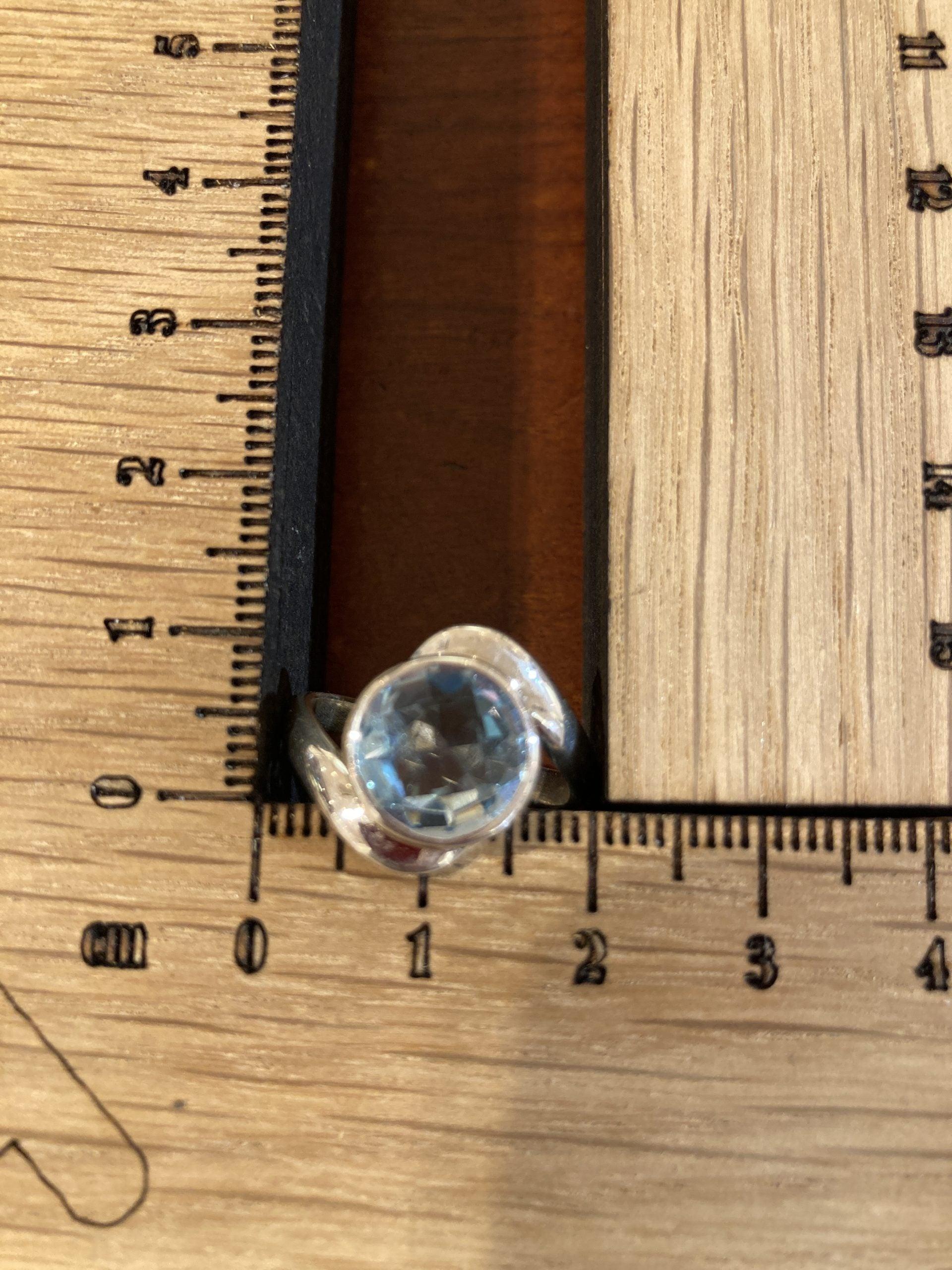 Blue Topaz Ring (Size Q) (Silver) - Crystals By Astraea