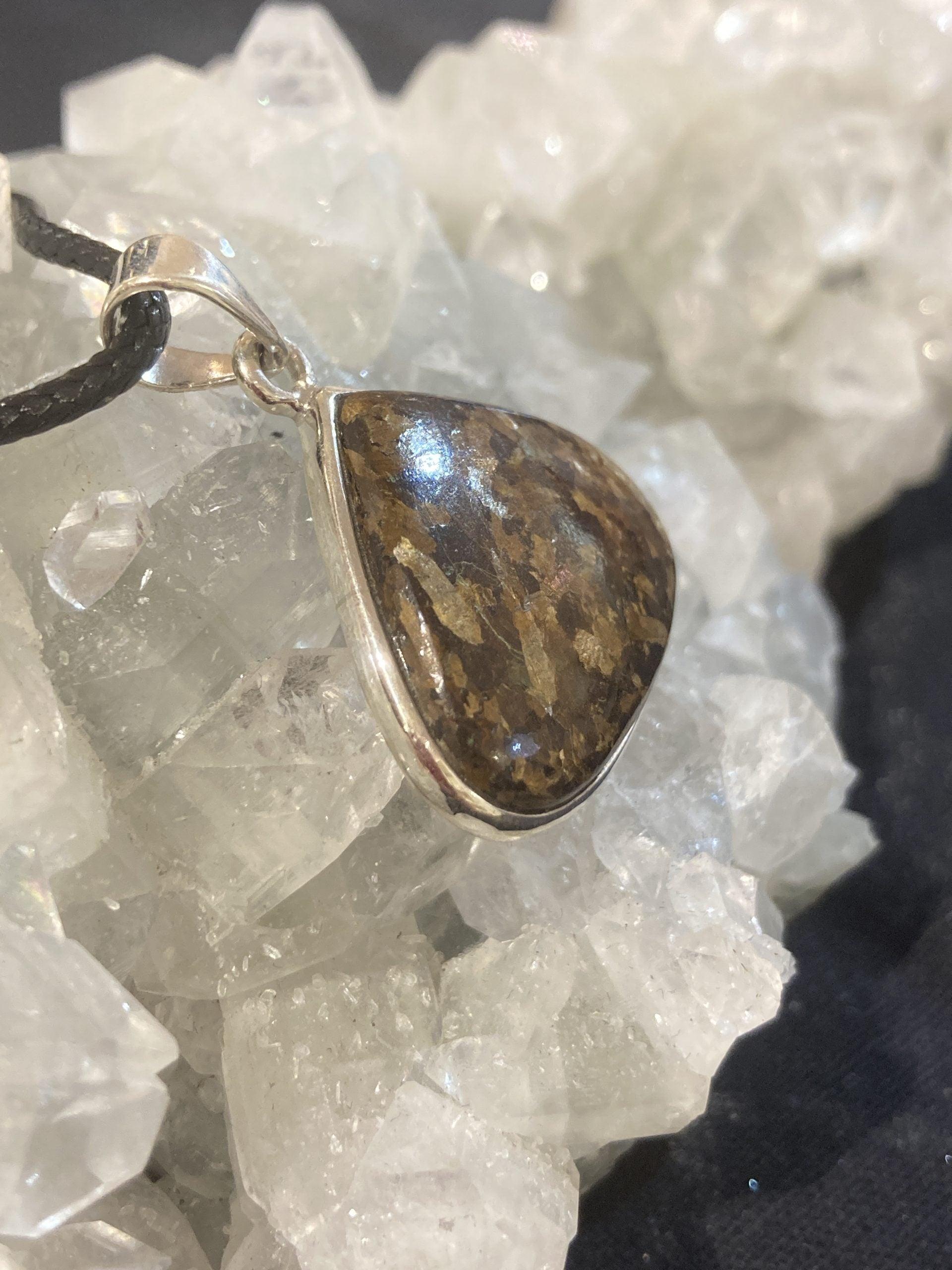 Bronzite Pendant (Silver) - Crystals By Astraea