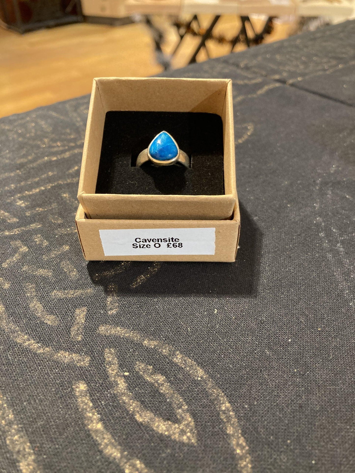 Cavensite Ring (Size O) (Silver) - Crystals By Astraea