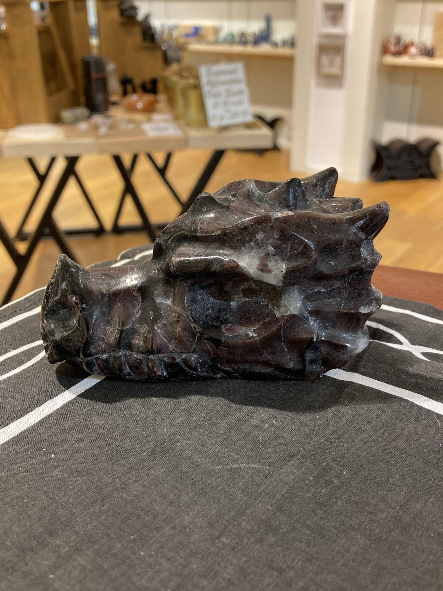 Garnet & Arfvedsonite Dragon Head (520g) - Crystals By Astraea