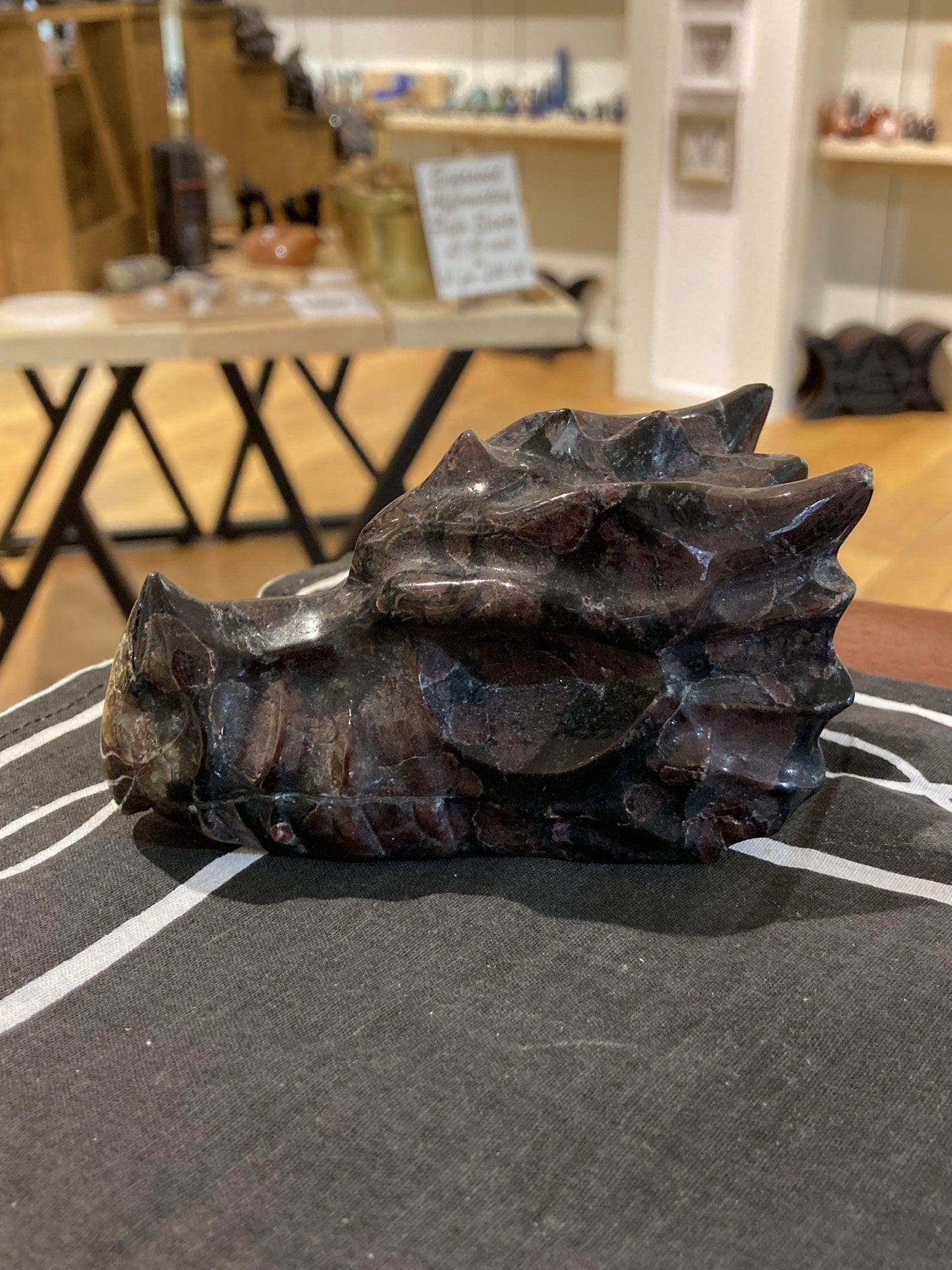 Garnet & Arfvedsonite Dragon Head (535g) - Crystals By Astraea