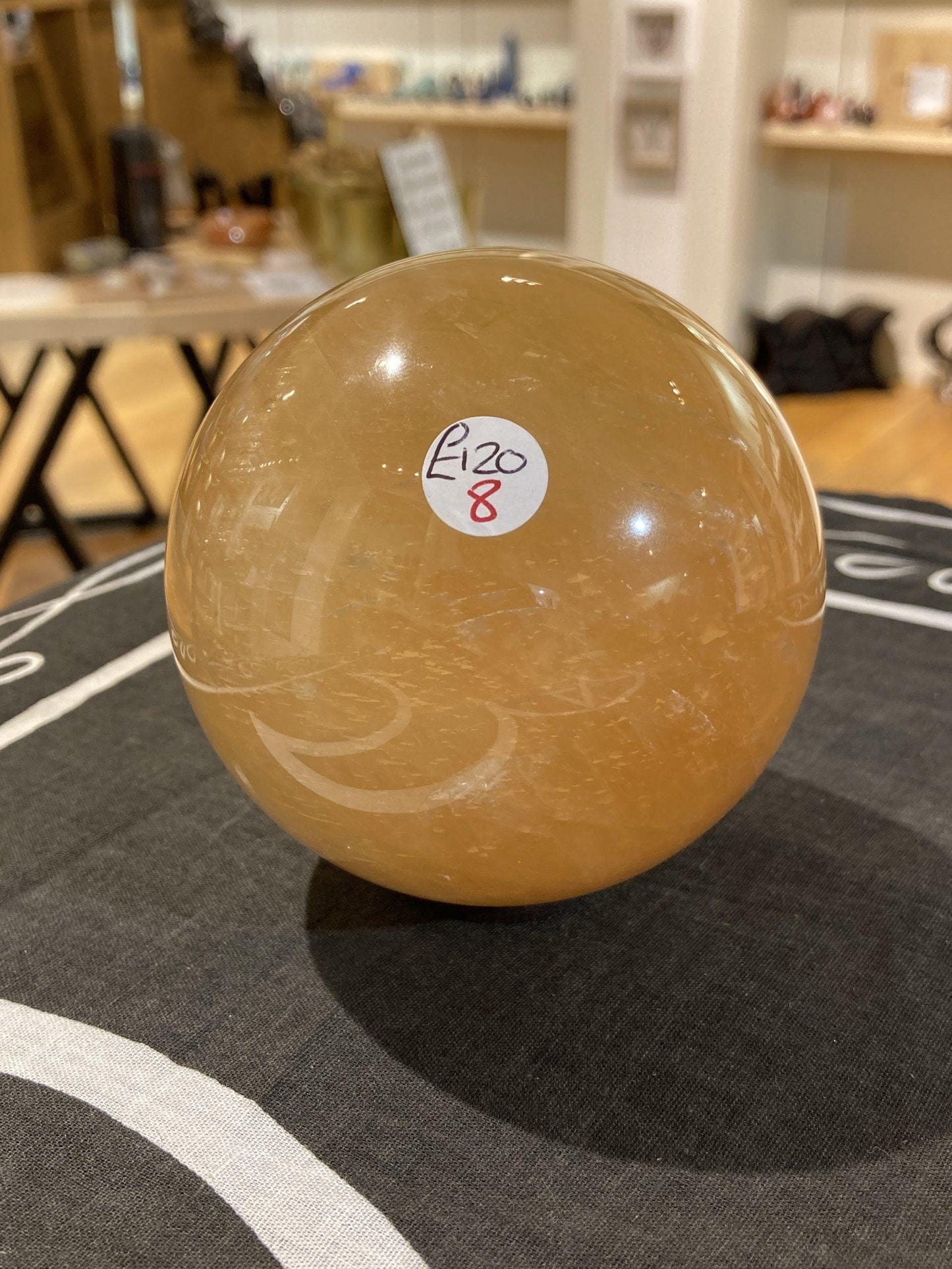 Honey Calcite Sphere (855g) - Crystals By Astraea