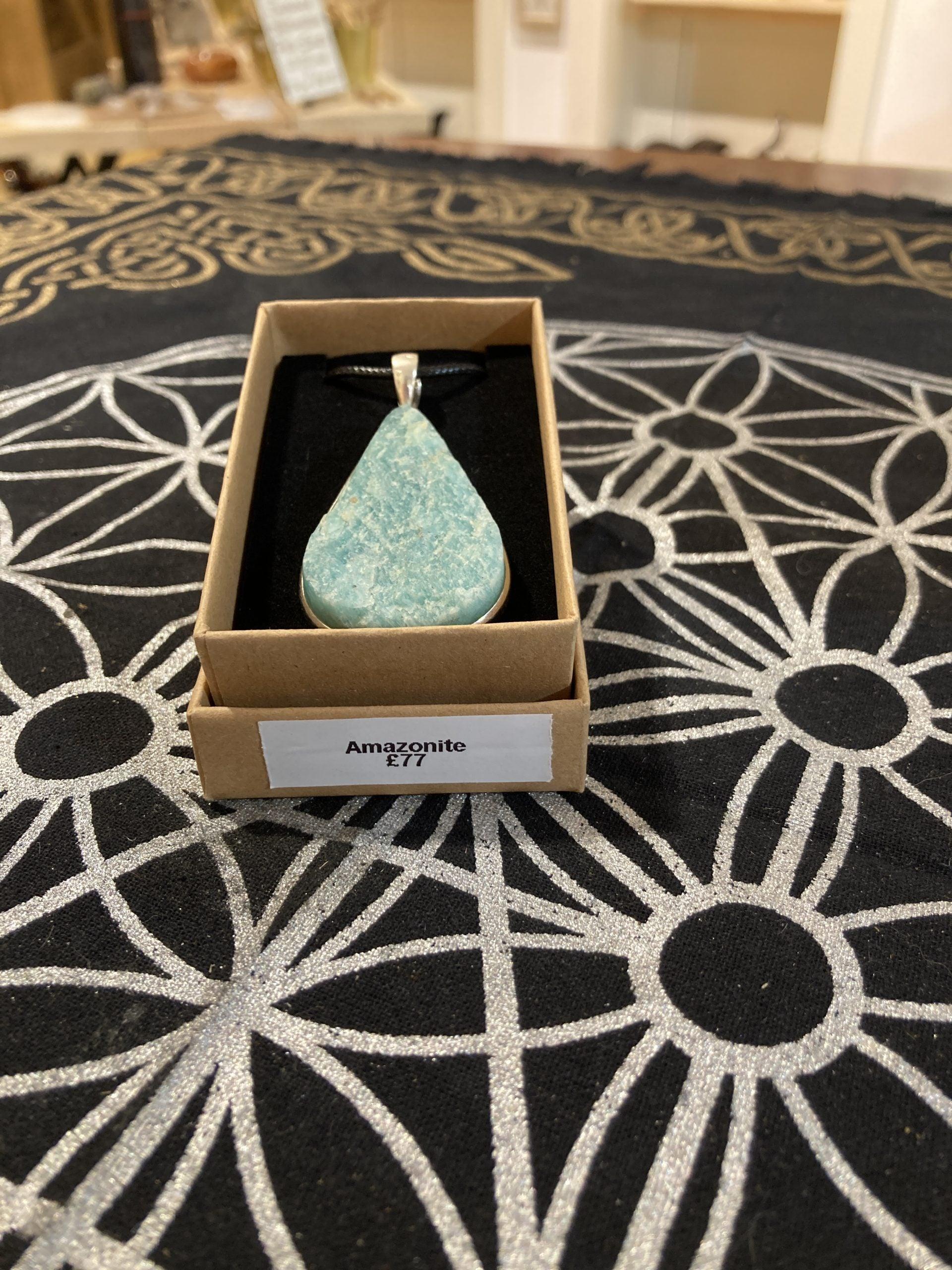 Amazonite Raw Pendant (Silver) - Crystals By Astraea