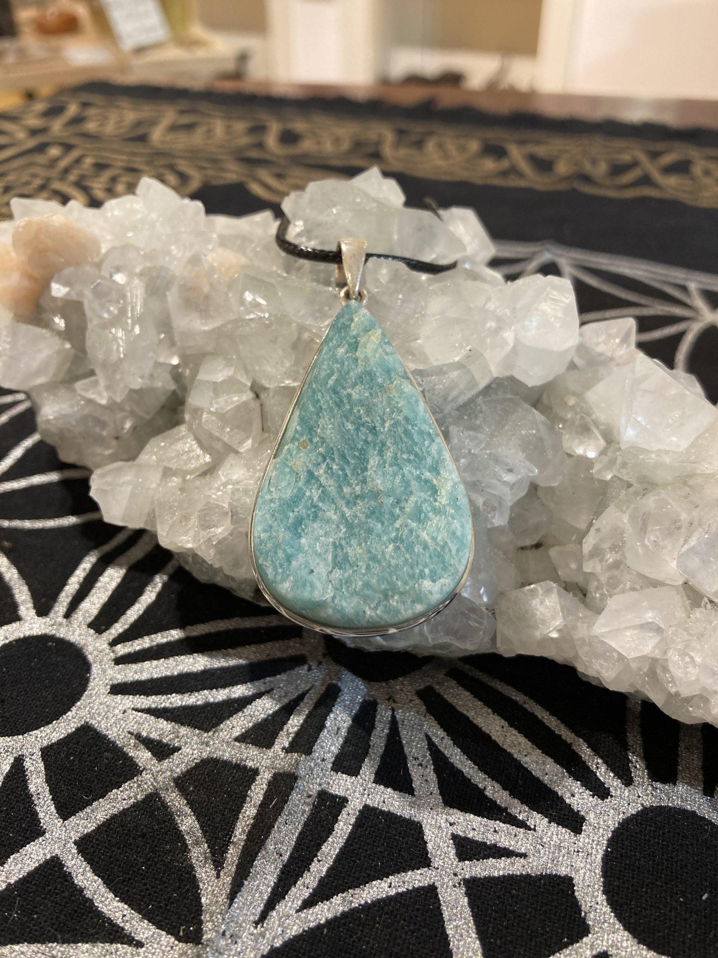Amazonite Raw Pendant (Silver) - Crystals By Astraea