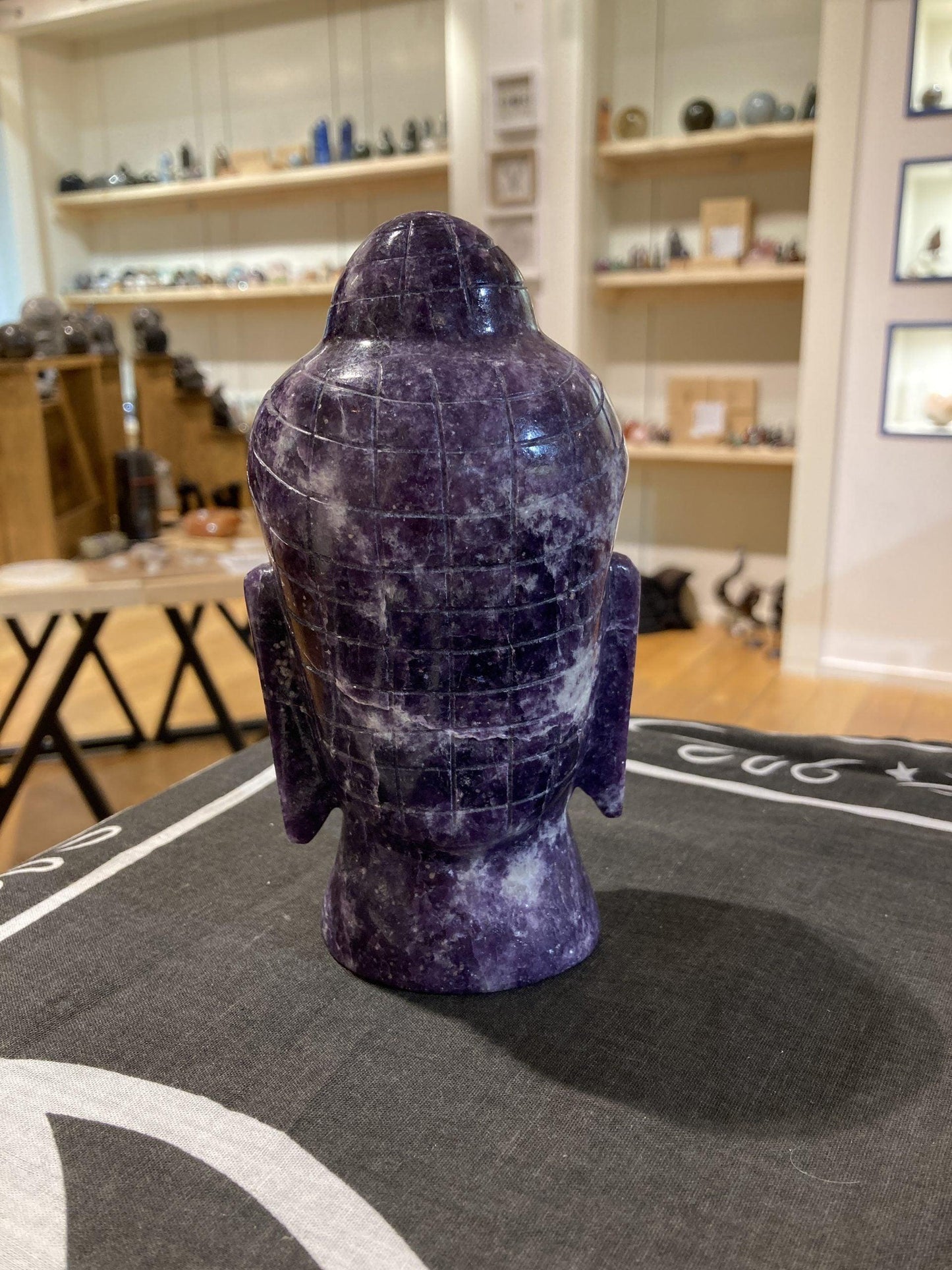 Lepidolite Handcarved Buddha Head (960g) - Crystals By Astraea