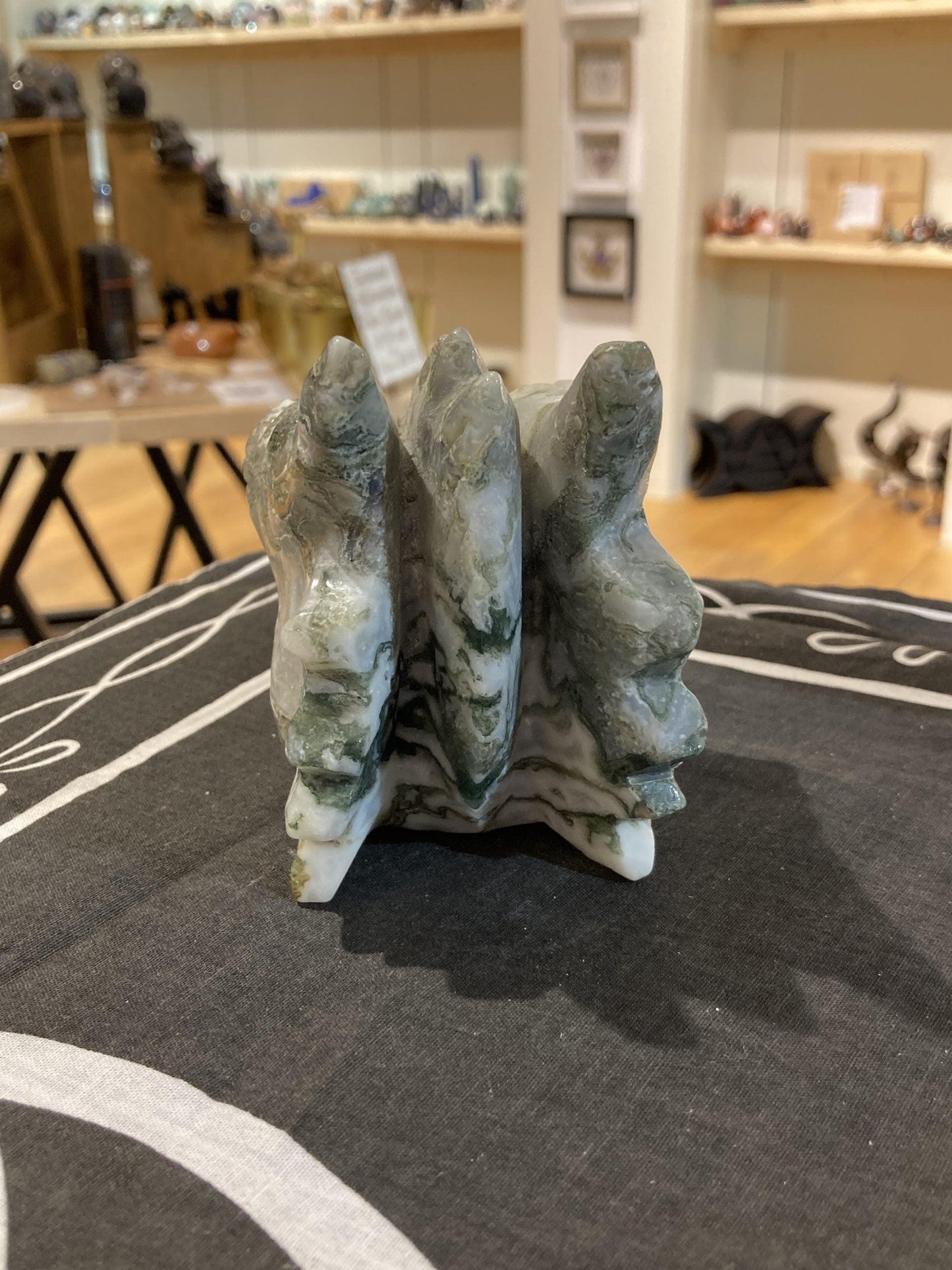 Moss Agate Dragon Head (985g) - Crystals By Astraea