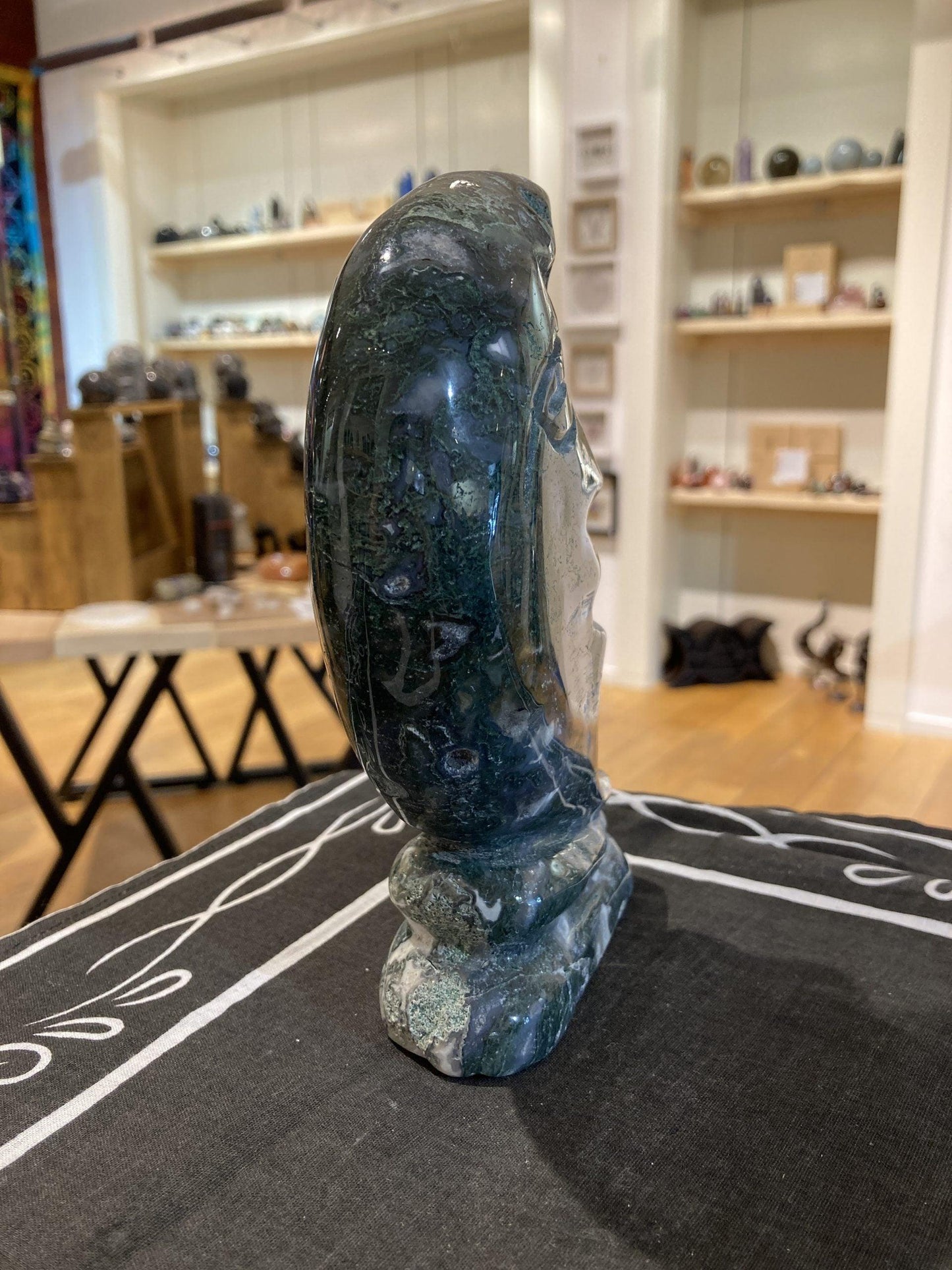 Moss Agate Moon Face (980g) - Crystals By Astraea