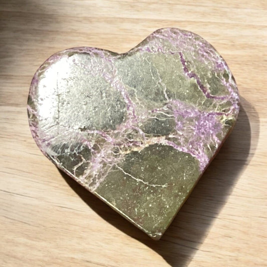 Atlantisite Heart Crystal - Beautiful Green and Purple Stone for Love, Harmony, and Spiritual Connection