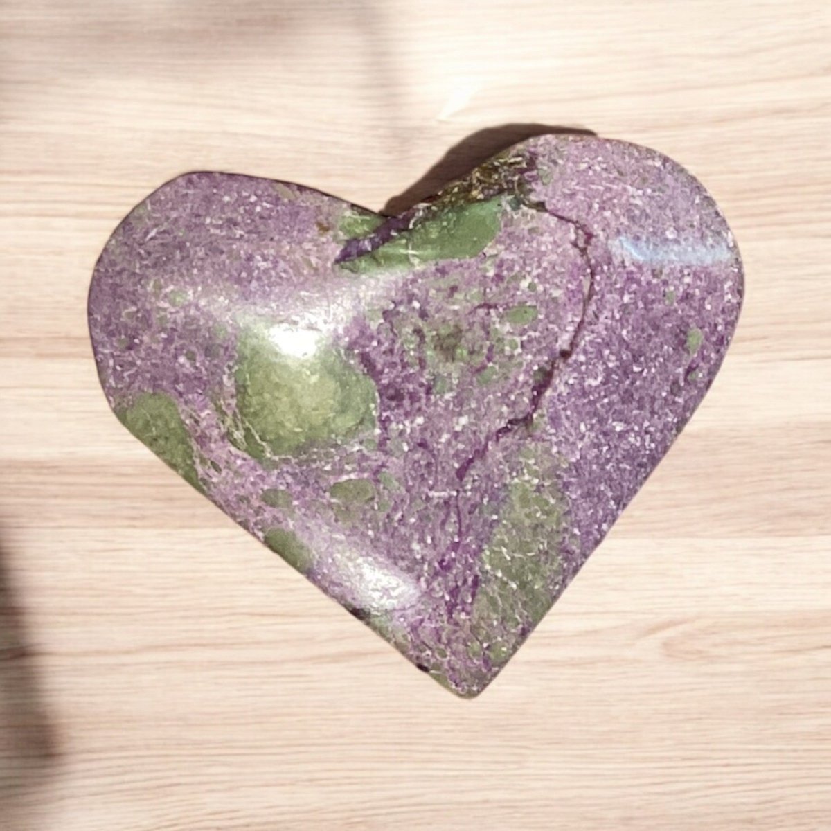 Atlantisite Heart Crystal - Beautiful Green and Purple Stone for Love, Harmony, and Spiritual Connection