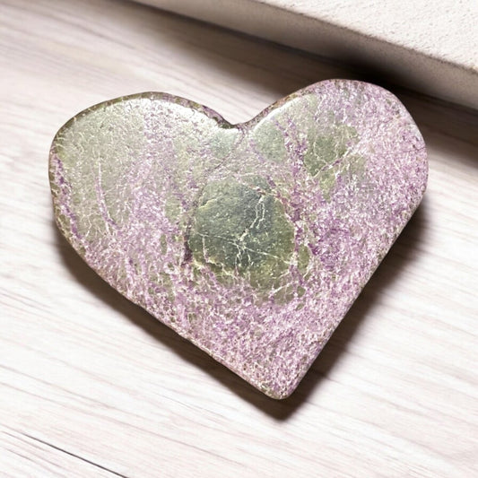 Atlantisite Heart Crystal - Beautiful Green and Purple Stone for Love, Harmony, and Spiritual Connection