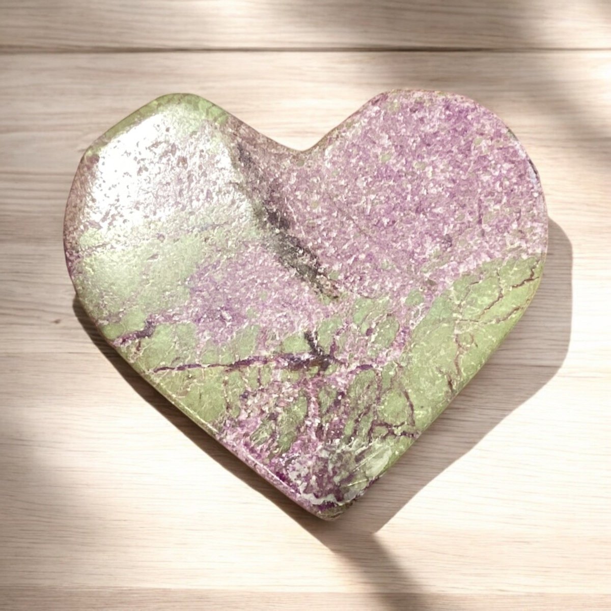 Atlantisite Heart Crystal - Beautiful Green and Purple Stone for Love, Harmony, and Spiritual Connection