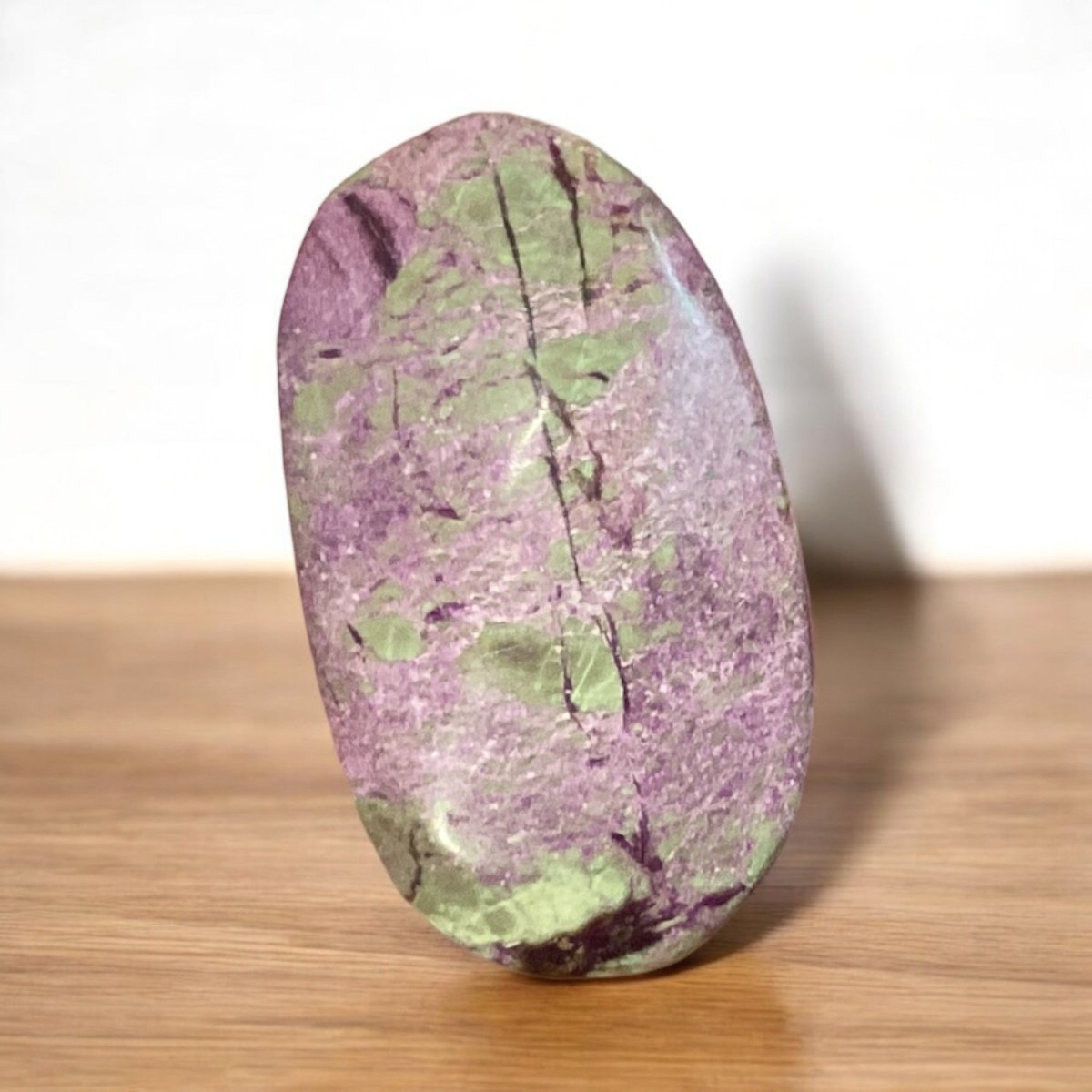 Atlantisite Palm Stone - Portable Green and Purple Healing Crystal for Emotional Healing and Calming Energy