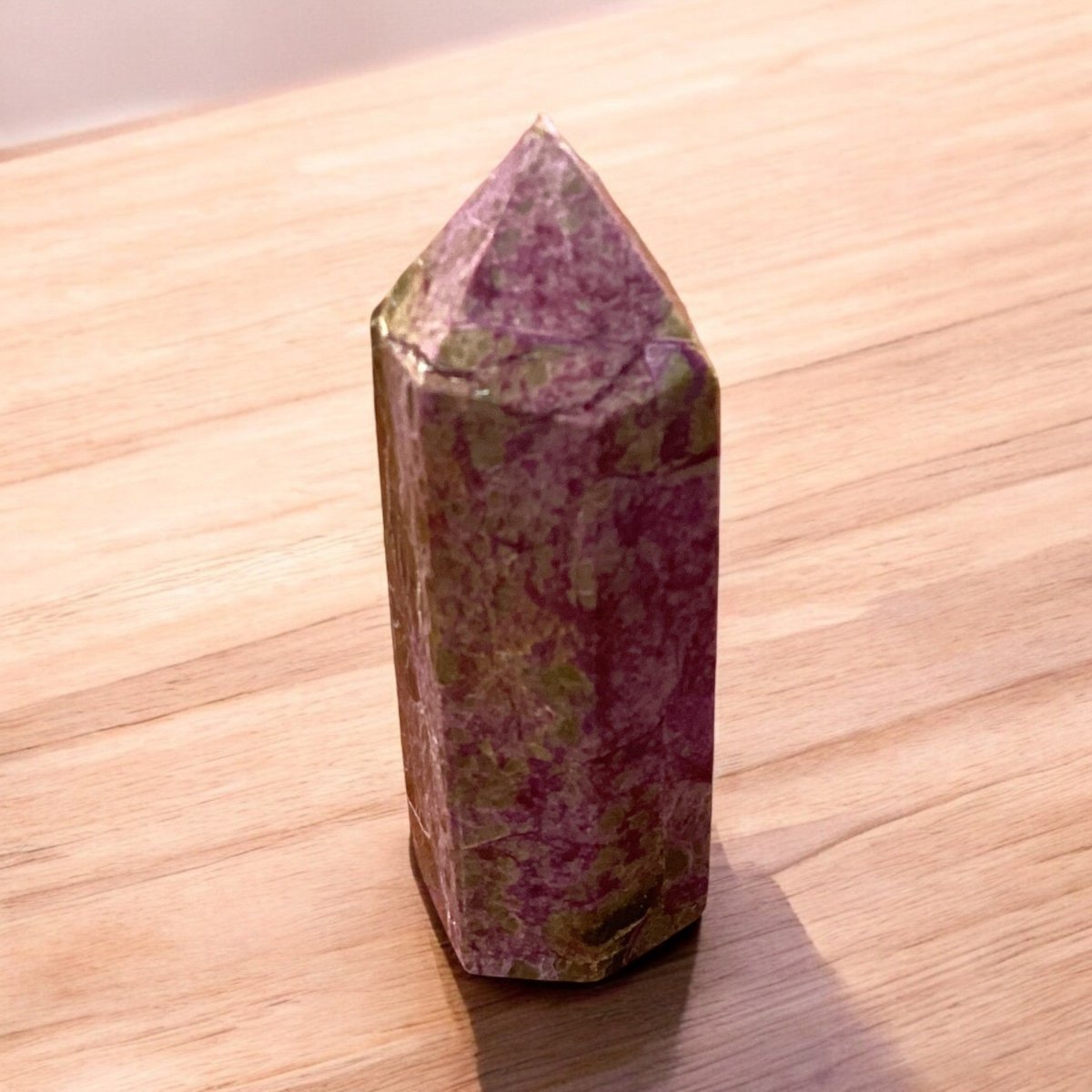 Atlantisite Energy Tower - Vibrant Green and Purple Crystal for Chakra Alignment and Stress Relief