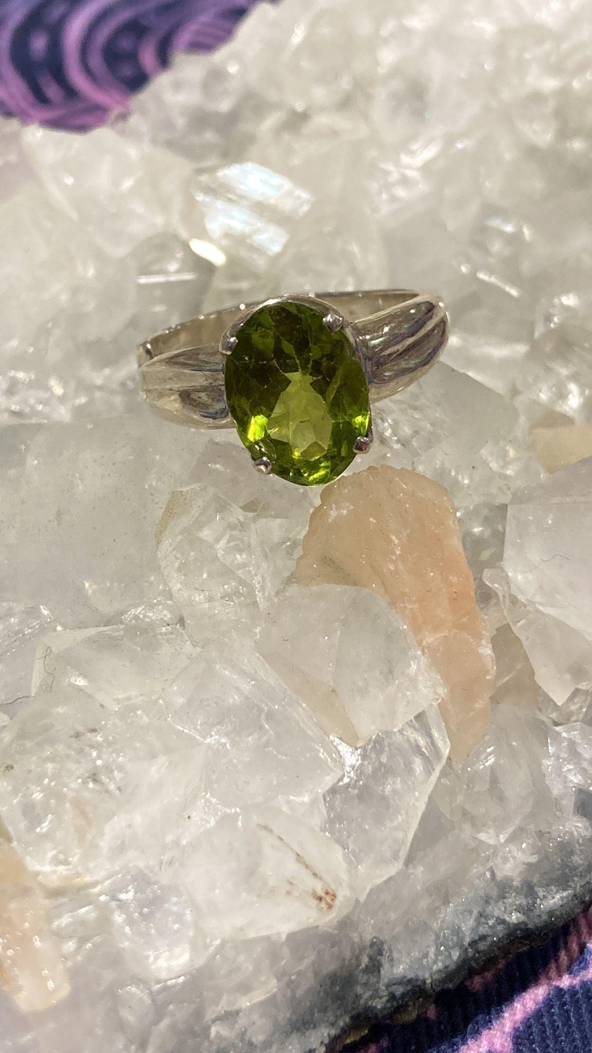 Peridot Ring ( Size Q ) - Crystals By Astraea